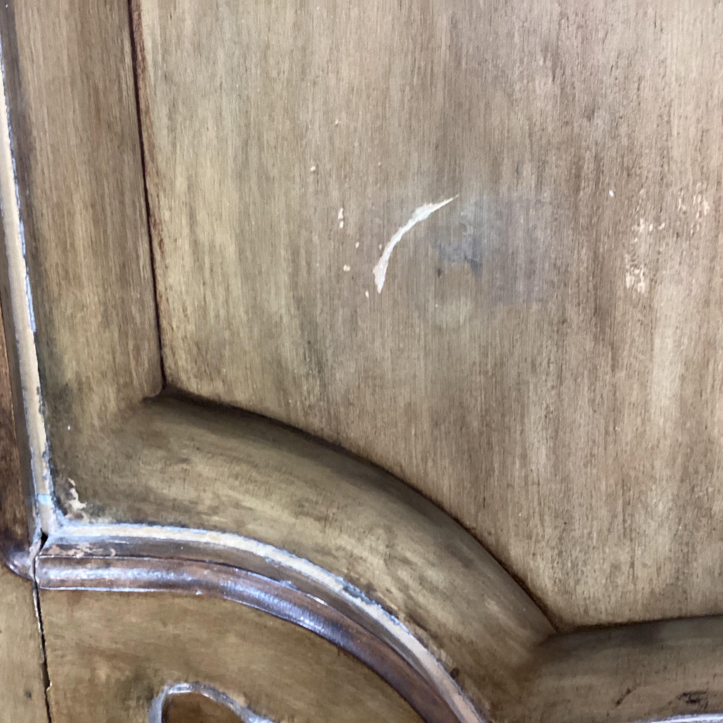 French Provincial Carved Wood with Light Washed Finish 2 Door 3 Drawer Armoire 60"x 26"x 93"