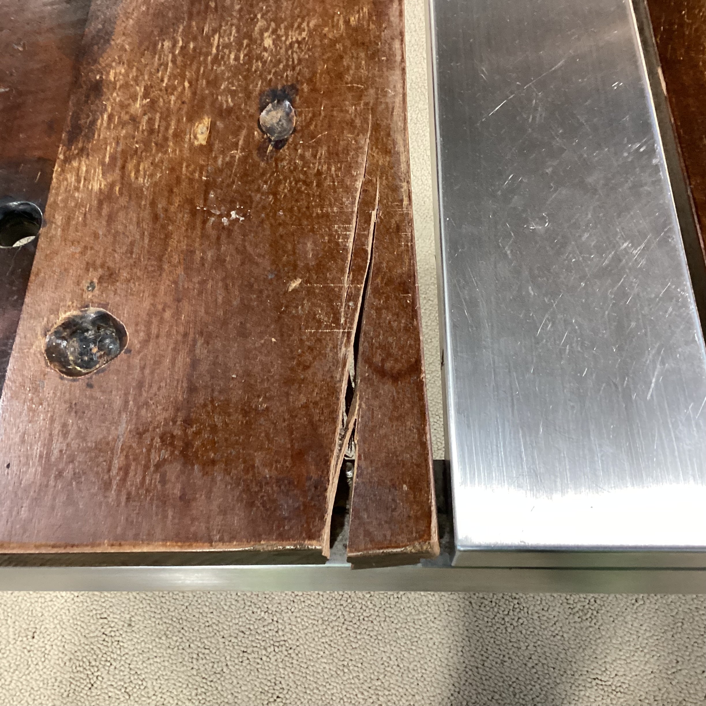 Custom Salvaged Antique Recycled Wood From Chinese Trading Boats & Metal Dining Table 78"x 34.5"x 30"