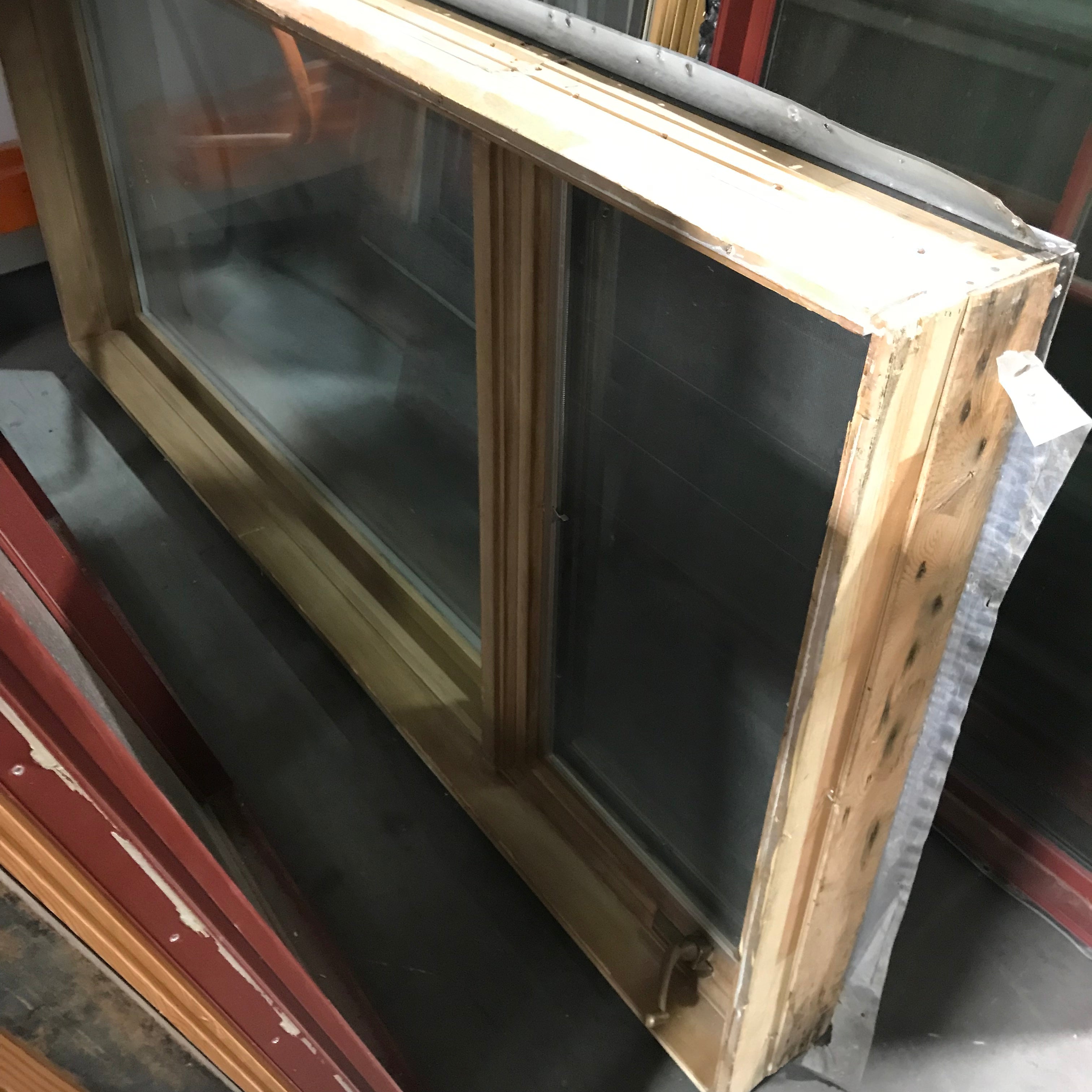 80"x 37"x 8" Brown Metal Clad 1 FIXED and Single Casement Exterior Window