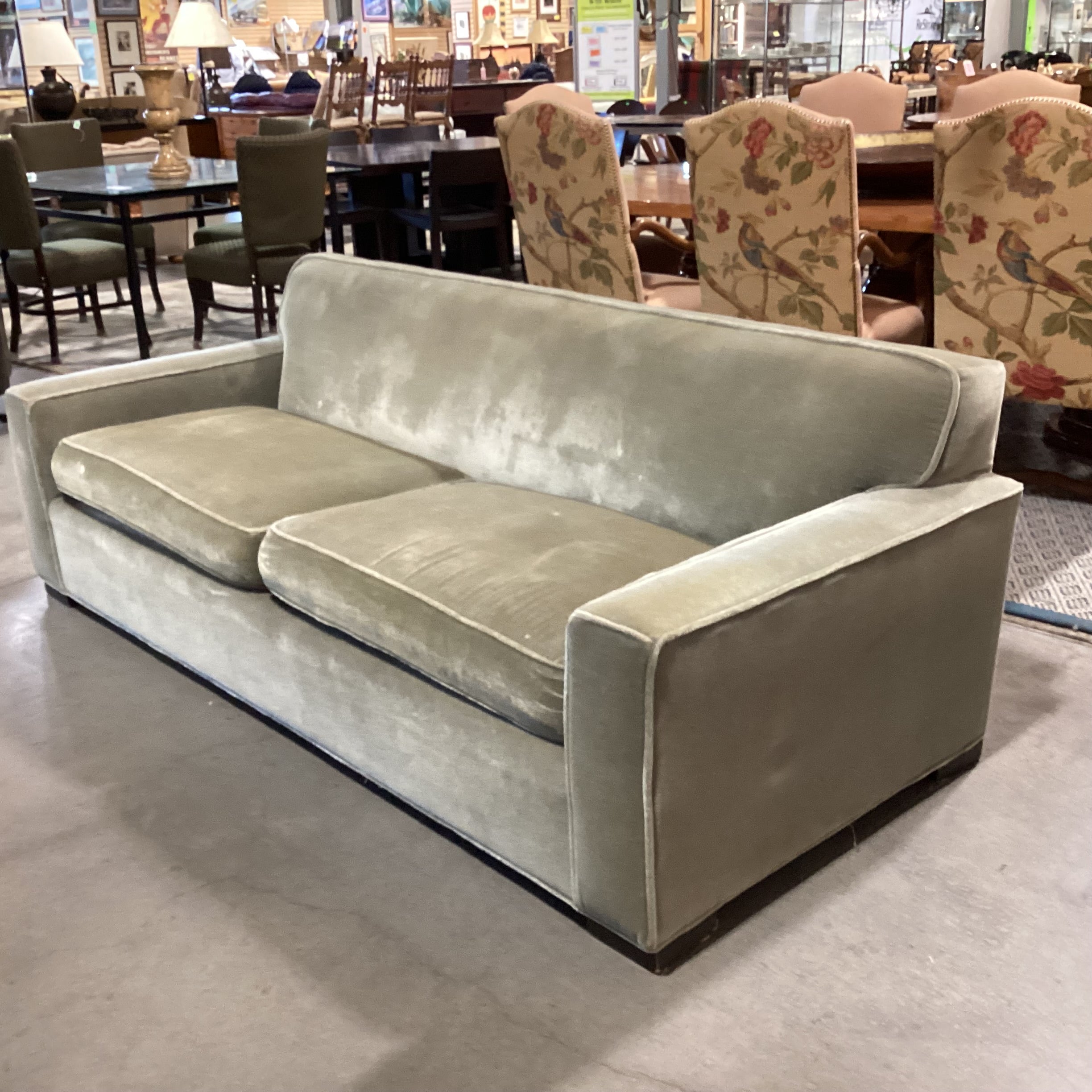 Sage Mohair Queen Sleeper Sofa 86"x 39"x 31"