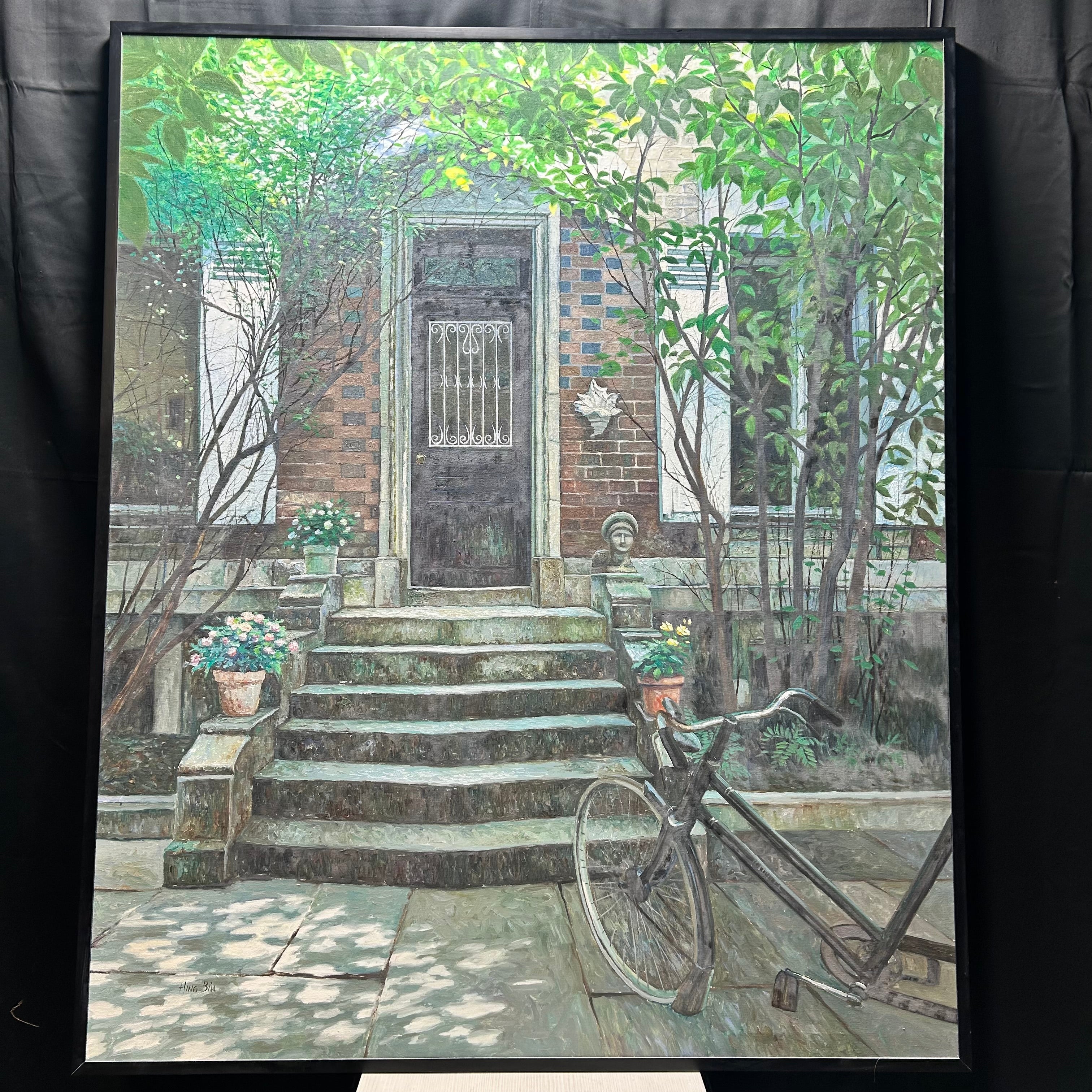 Hing Biu Original Oil On Canvas "Facade" 53"x 64.5"