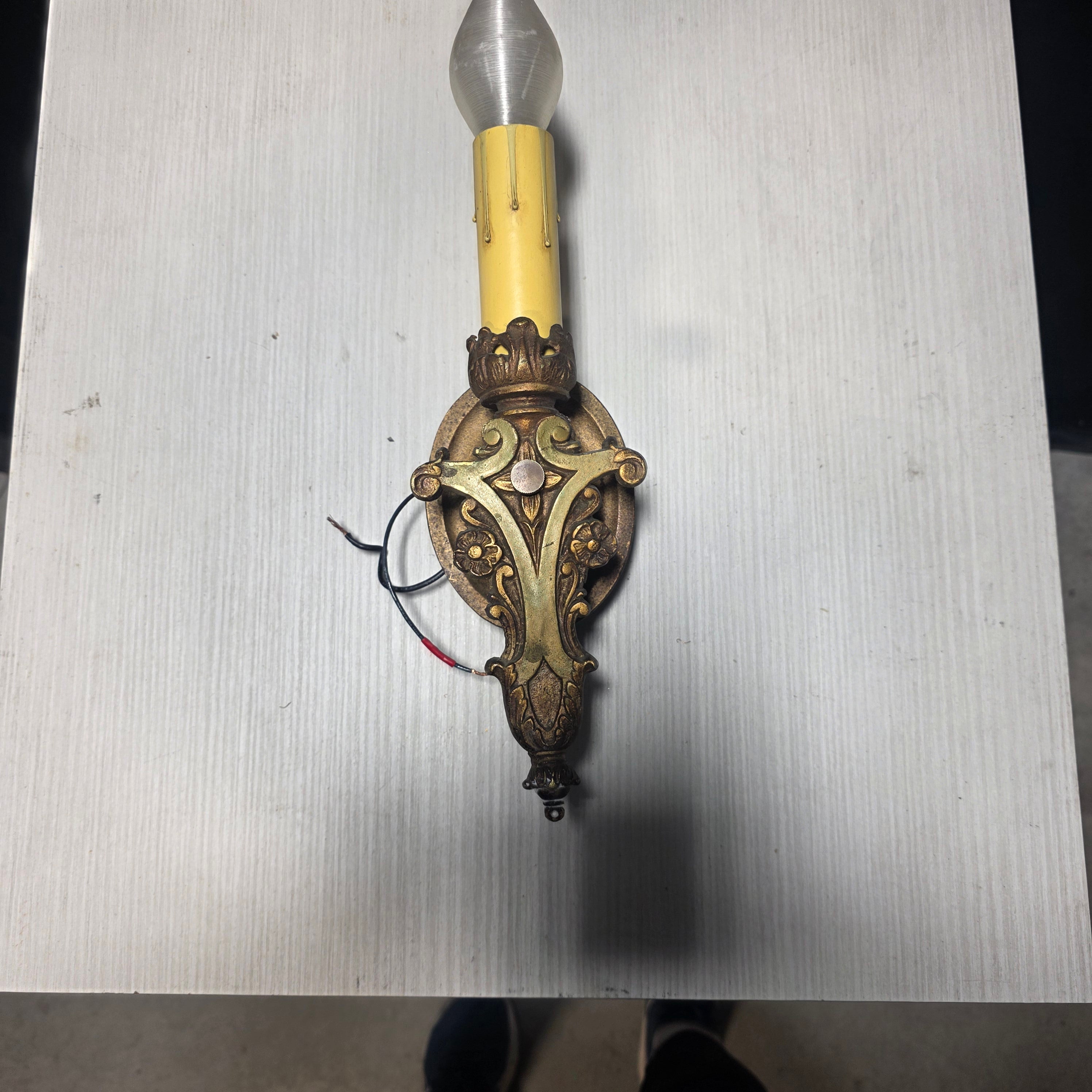 Circa 1920's Cast Iron Sconce with Switch 4"x2"x14"