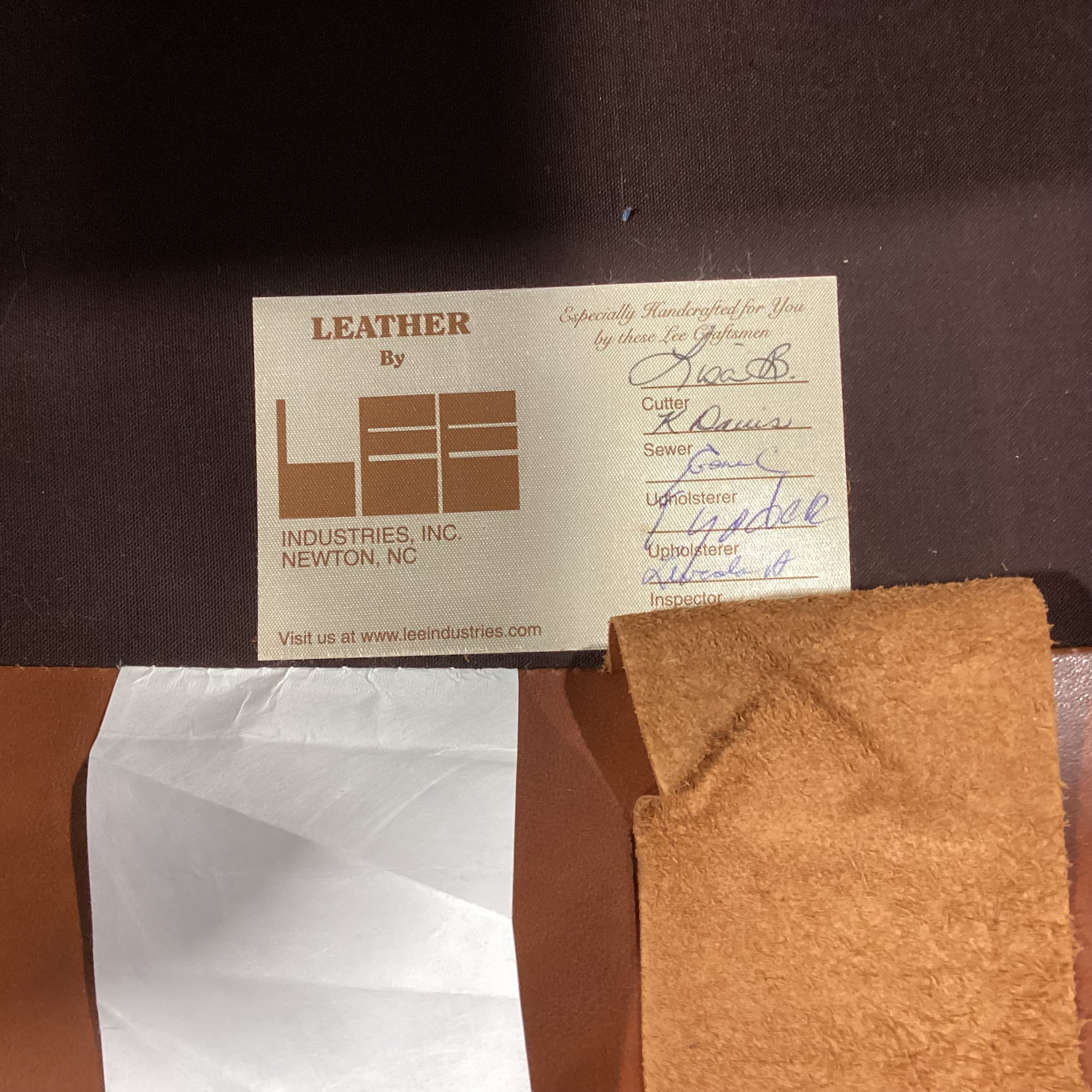 Lee Industries Leather with Back Nailhead Club Chair 31"x 35"x 33"