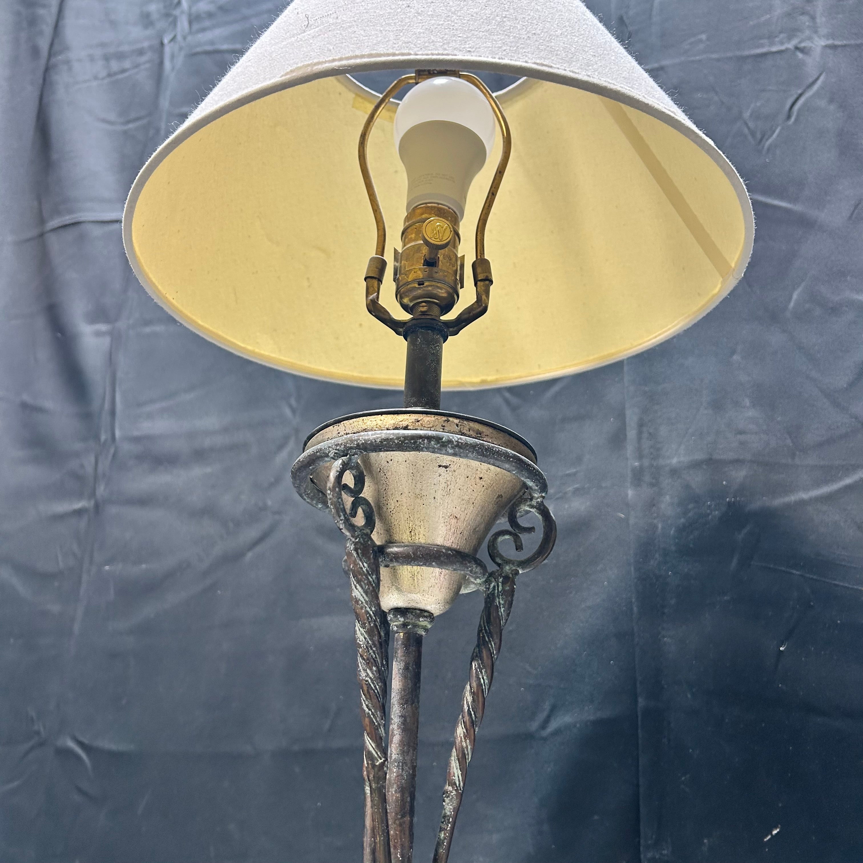 Vintage Golf Themed Marble & Iron Table Lamp 13"x 28"