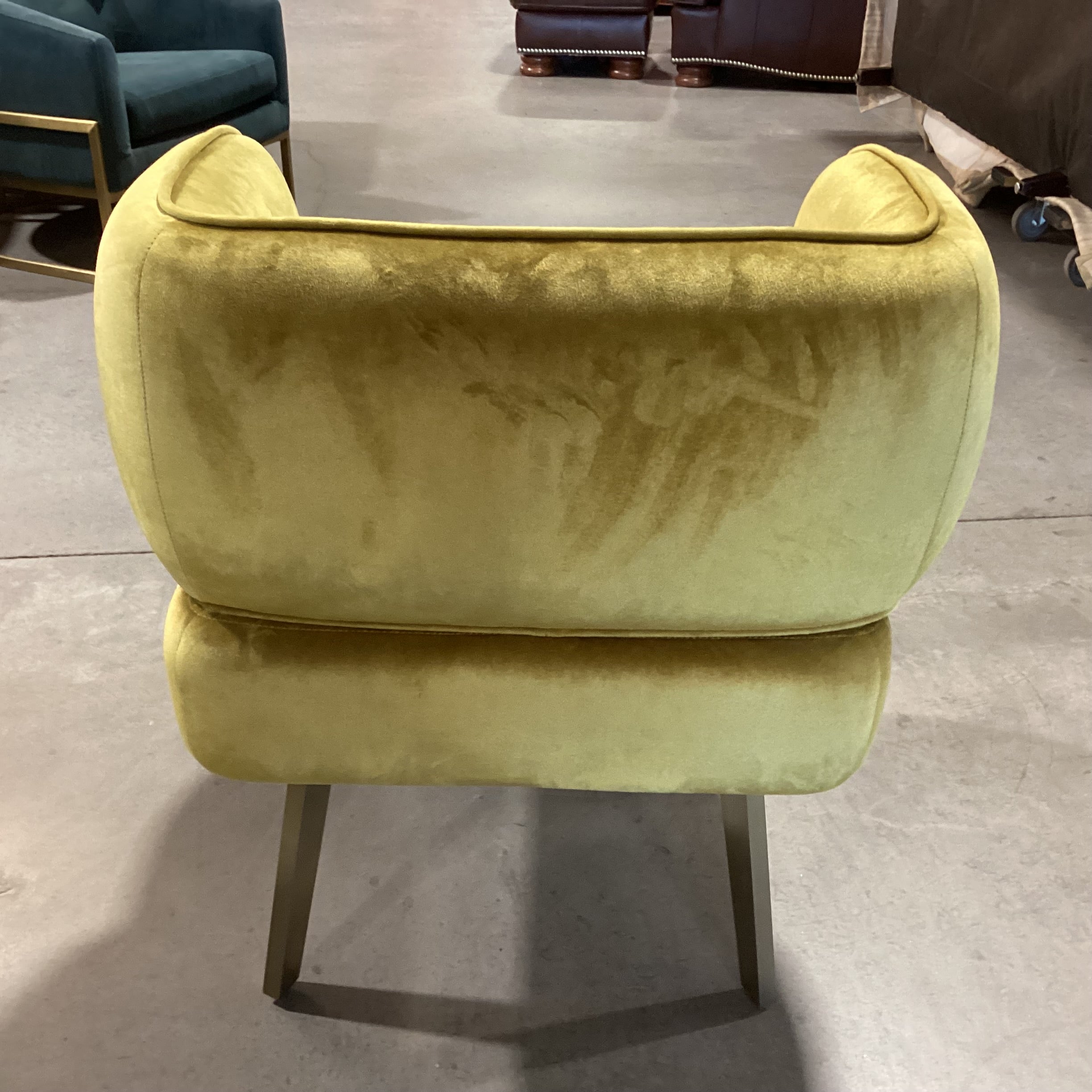 I was Made for You Interior Define Saffron Velvet & Gold Metal Modern Chair 27"x 24"x 30"