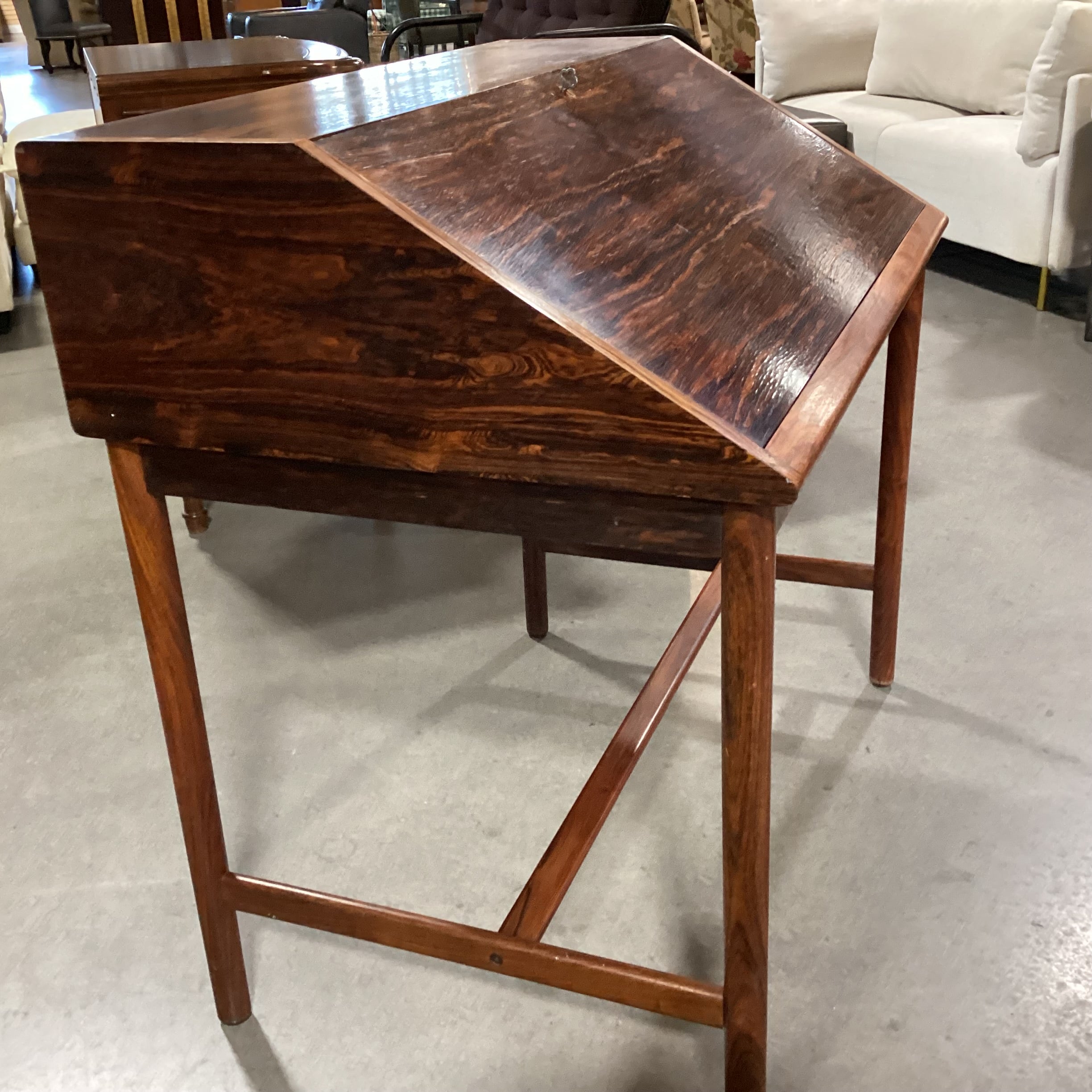 Mellemstrands Made in Norway Vintage 1960's Rosewood Slant Front Desk