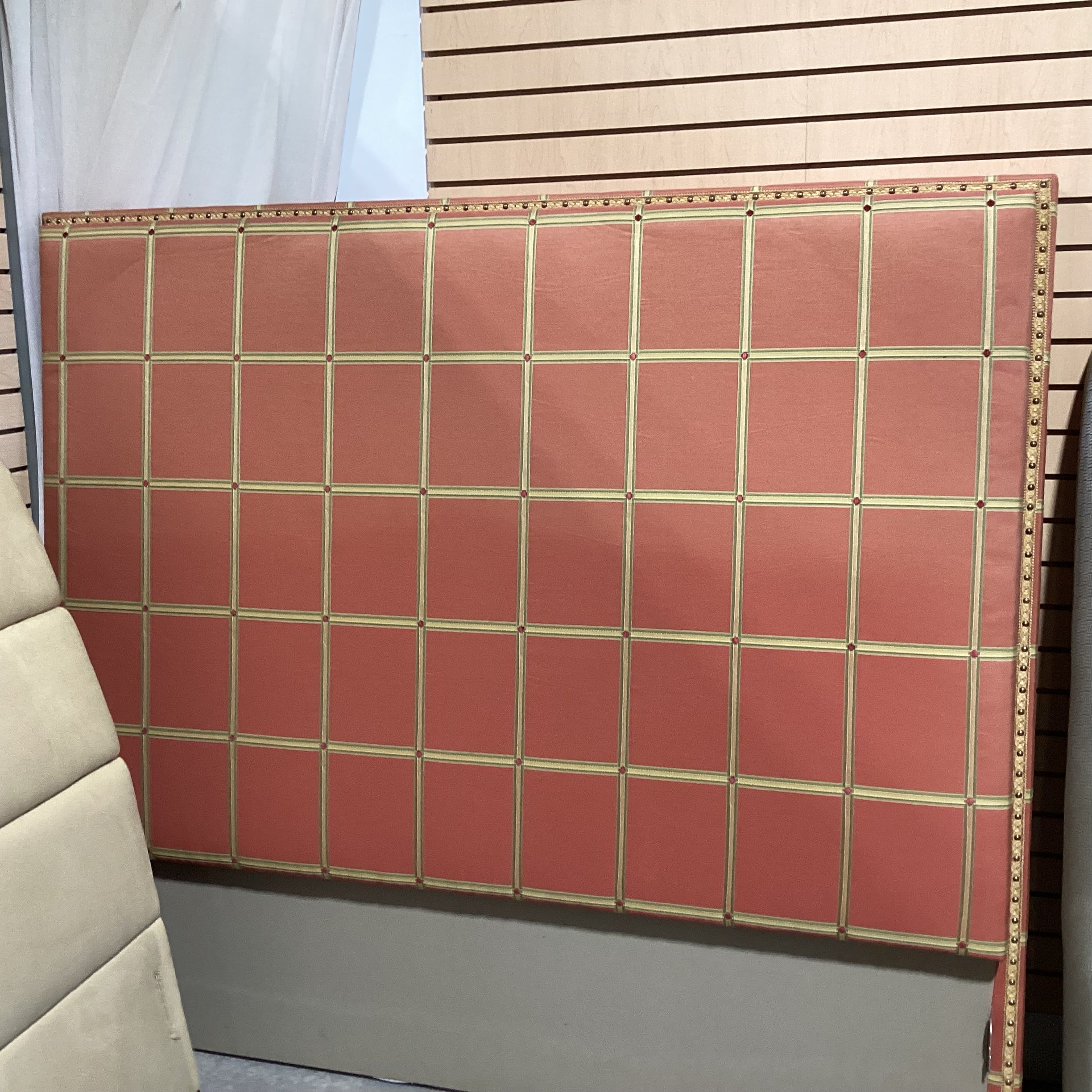 QUEEN or CAL KING Orange Gold Green Lattice Custom Headboard 74"x 65"