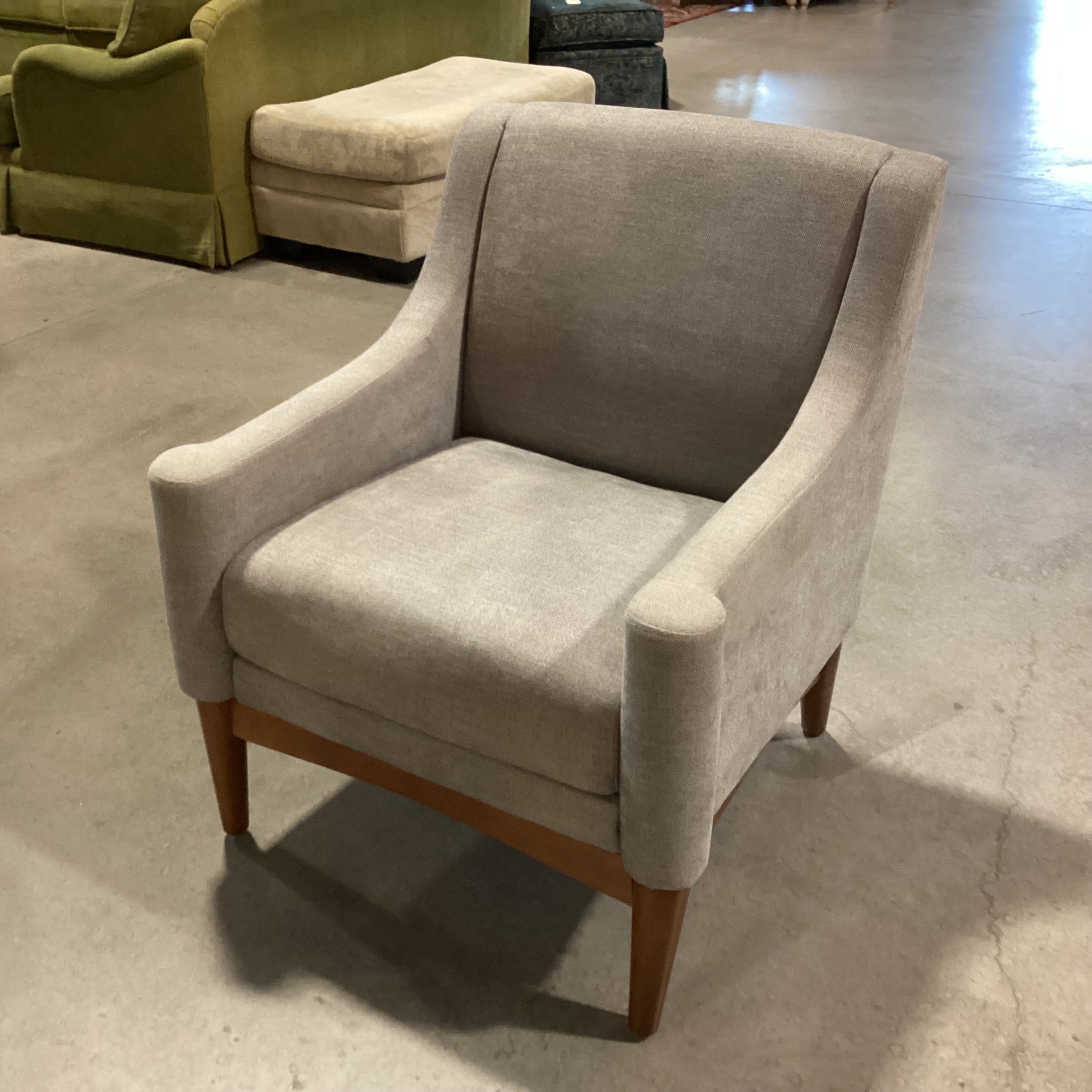 Hulala Home Grey Woven & Wood Slope Arm Chair 29"x 29"x 35"