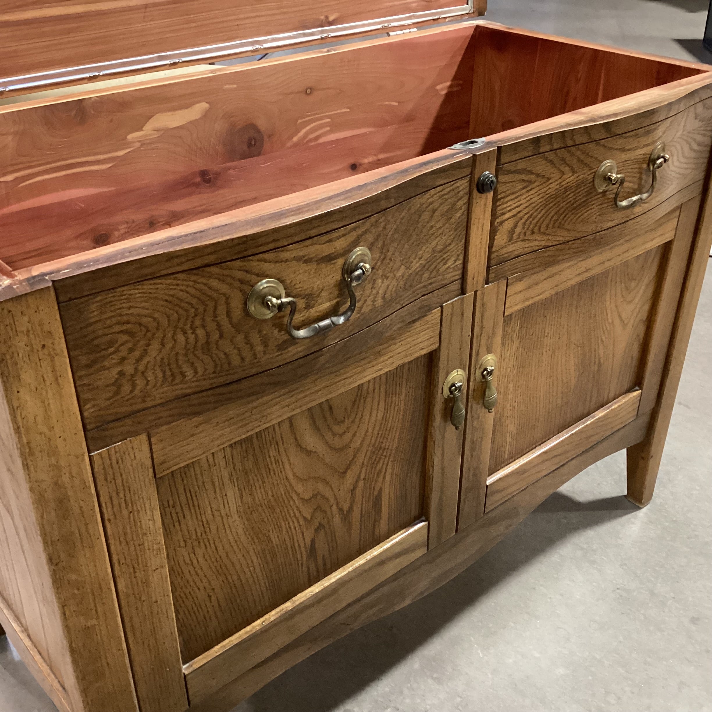 Vintage Lane Cedar Lined Faux Front Chest Trunk 37.5"x 18"x 27"