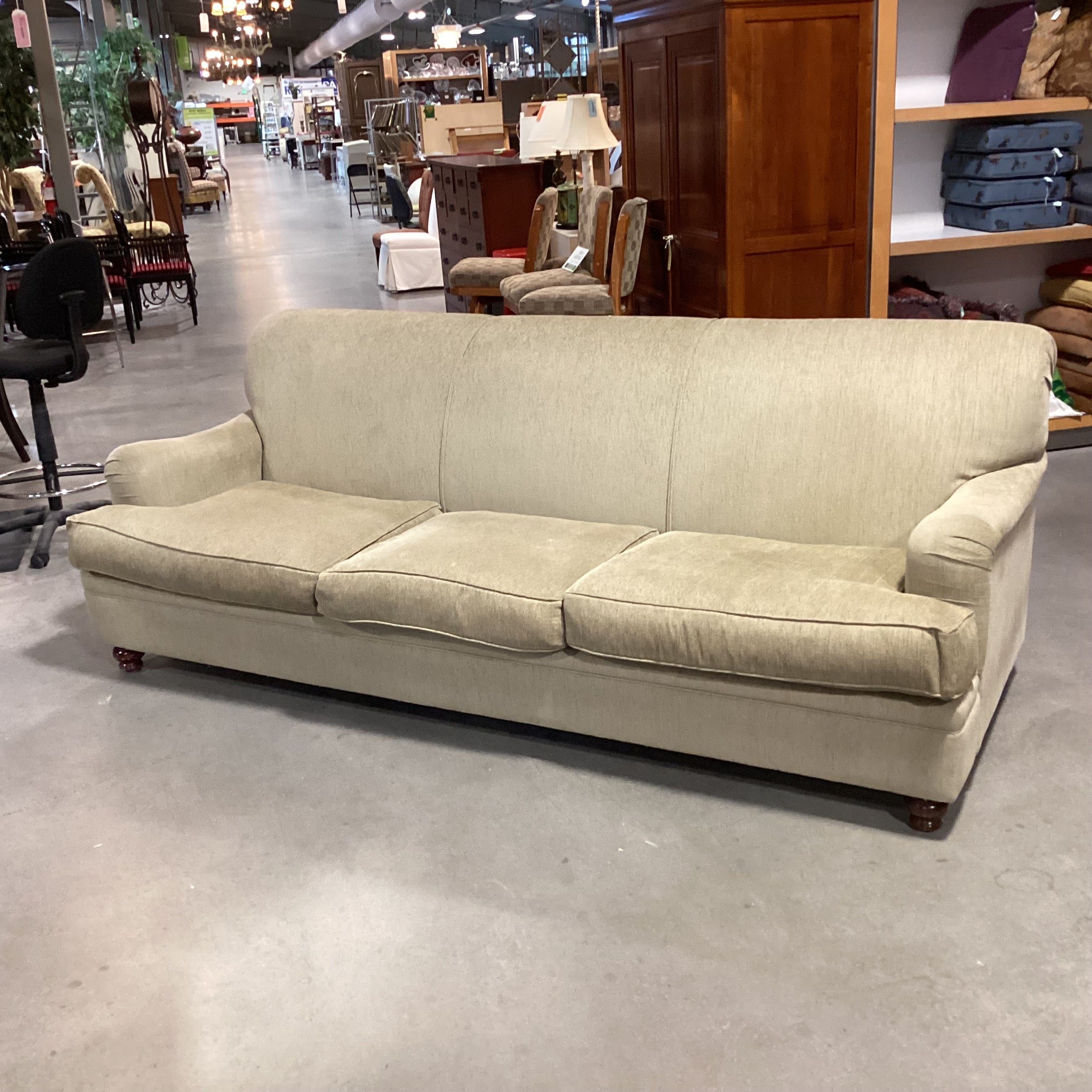 Salmo's Custom Design Light Sage Woven Sofa 100"x 44"x 38"