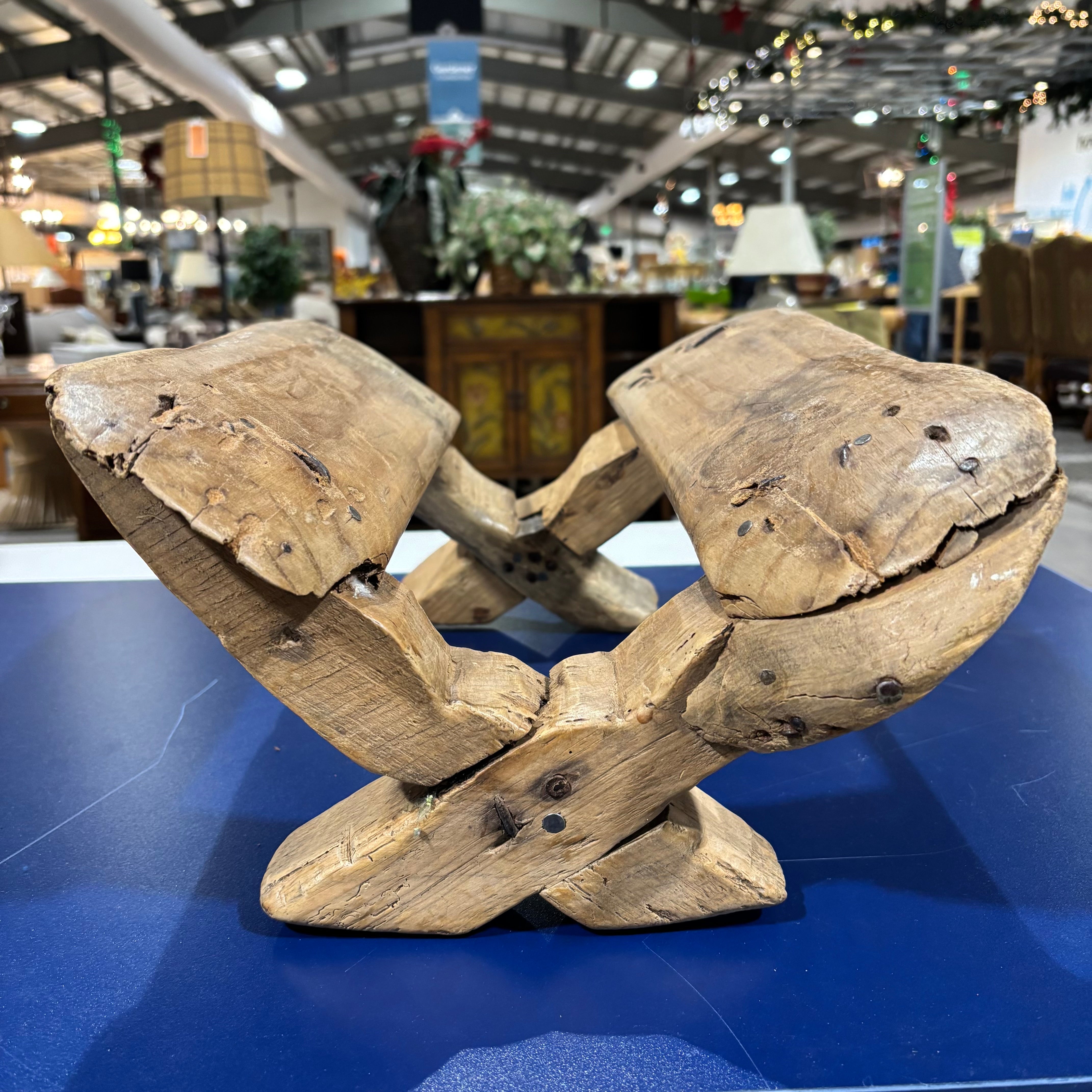 Antique WWI McClellan Saddle with Antique Wooden Saddle Stand or Pack Saddle