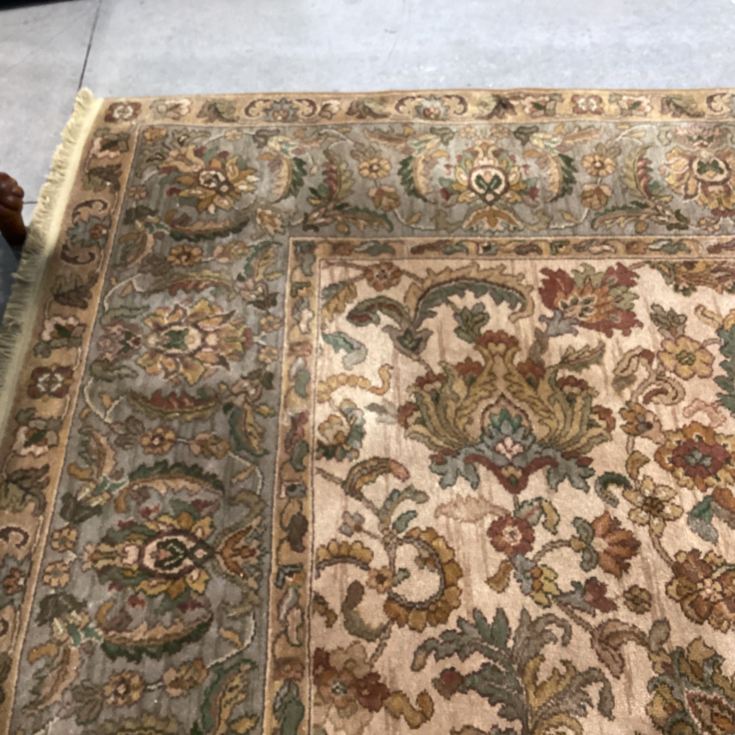 Karastan Samovar Teawash Gold Olive Rust Woven Wool Rug 8'8"x 10'