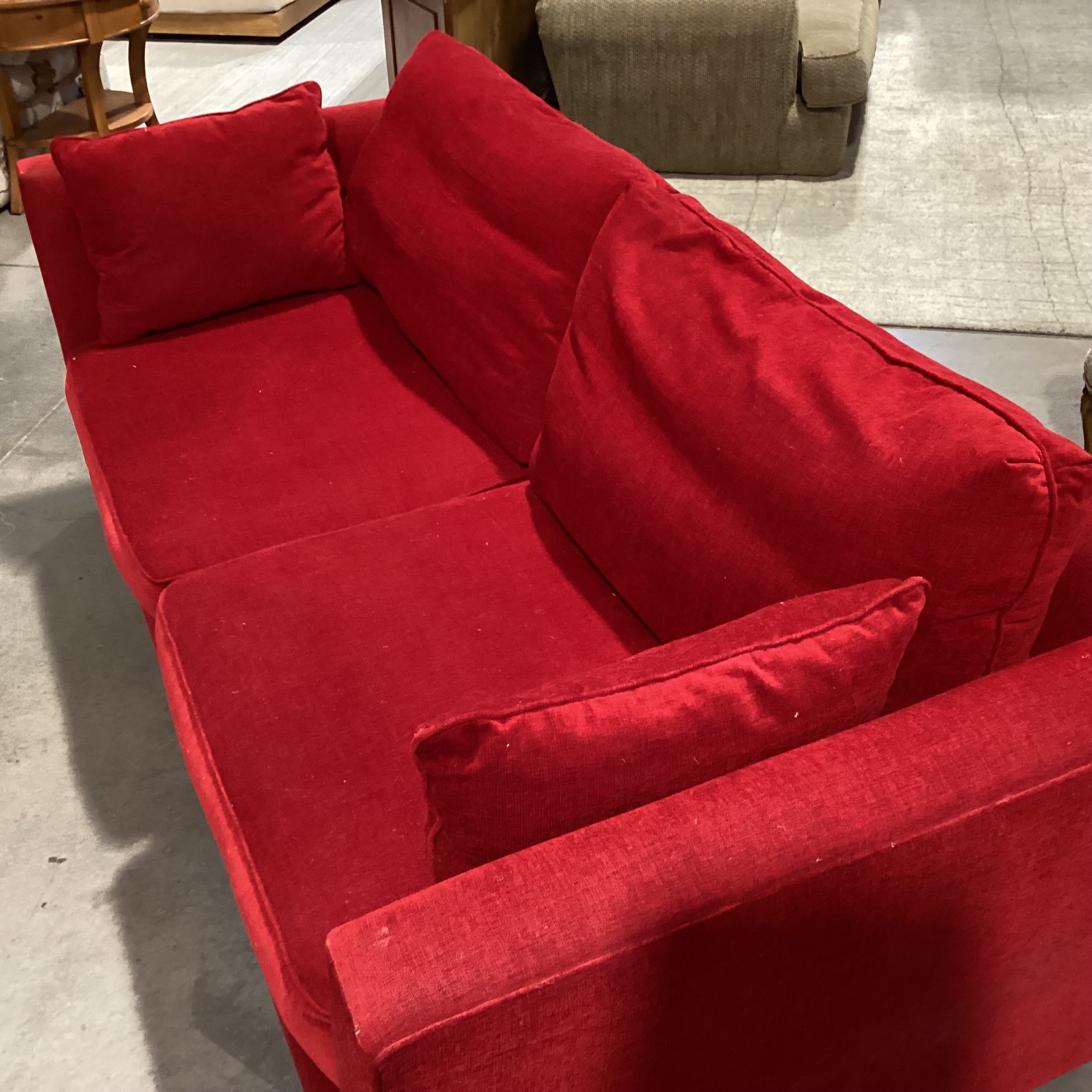 Red Woven & Down Mix Sofa 88"x 41"x 31"