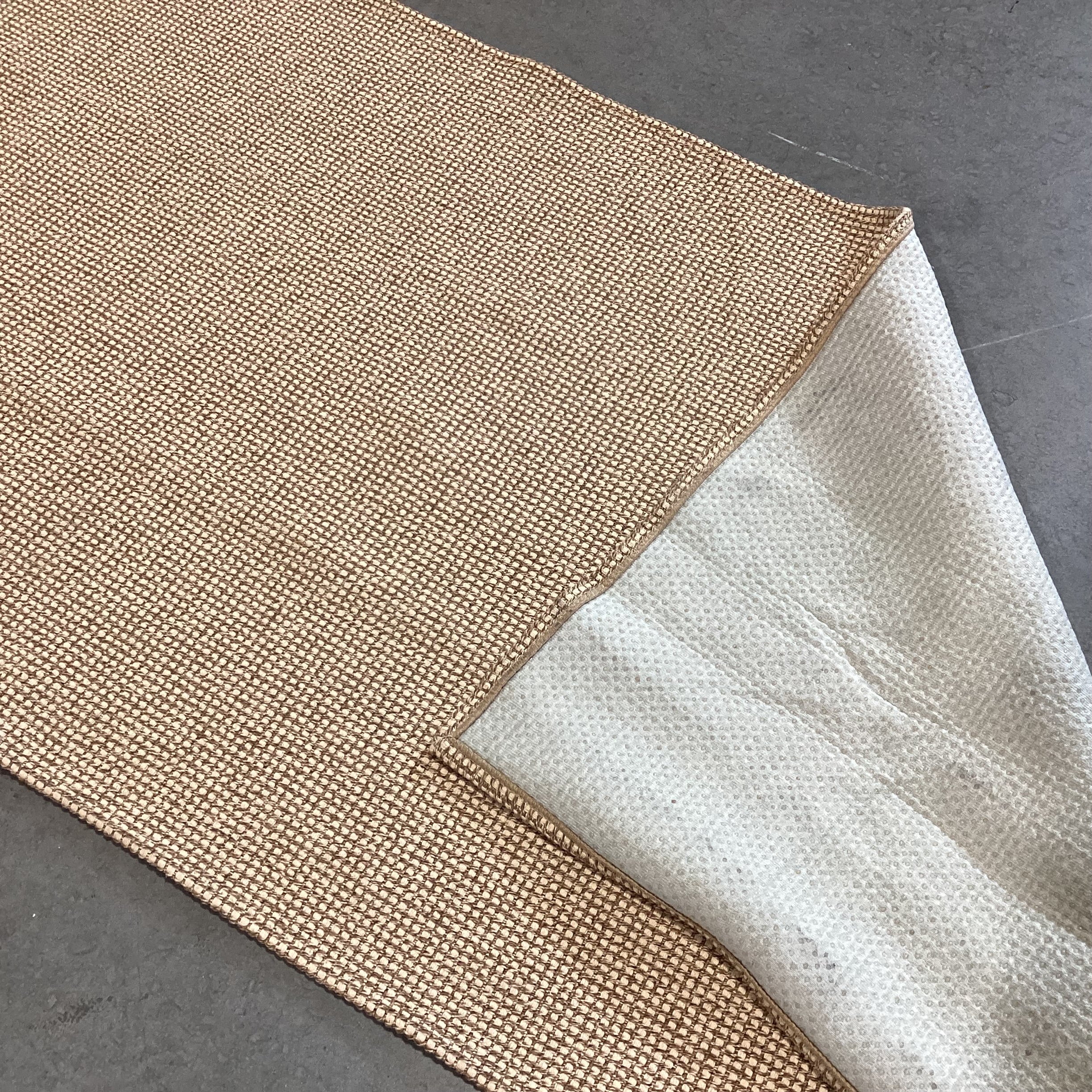 Tan Cotton Poly & Viscose Woven Runner Rug 3'x 17'7"