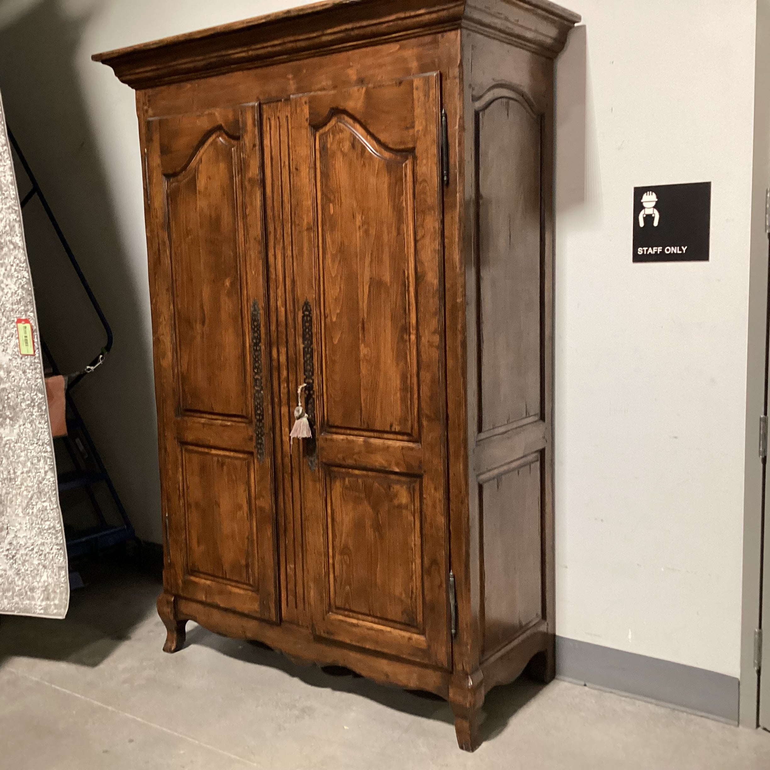 Dark Distressed Finish 2 Door 4 Drawer Armoire 59"x 26"x 85"