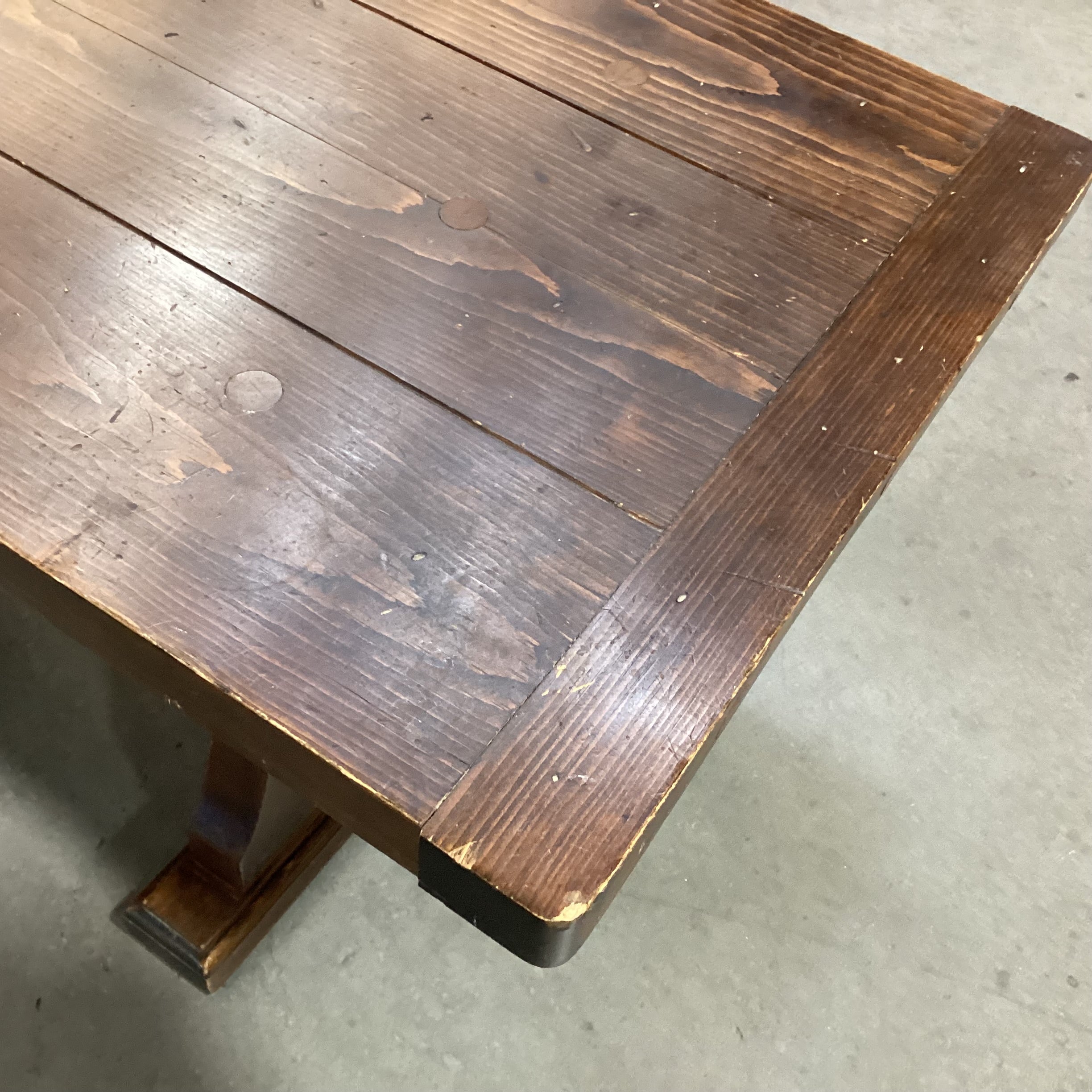 Plank & Carved Wood with Trestle Coffee Table 52.5"x 23"x 17.5