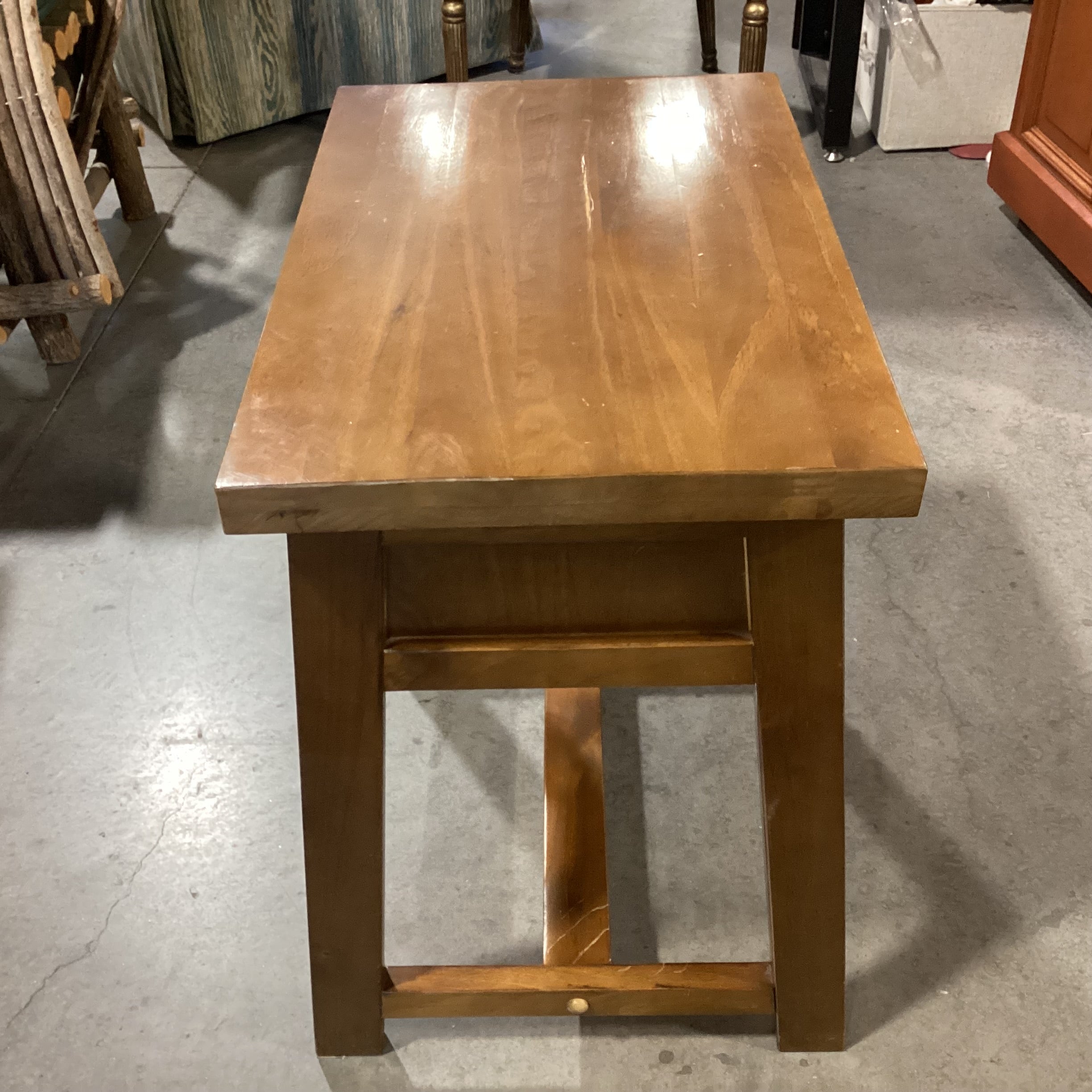 Finish Wood Saw Horse Style 1 Drawer End Table 24"x 16"x 26"