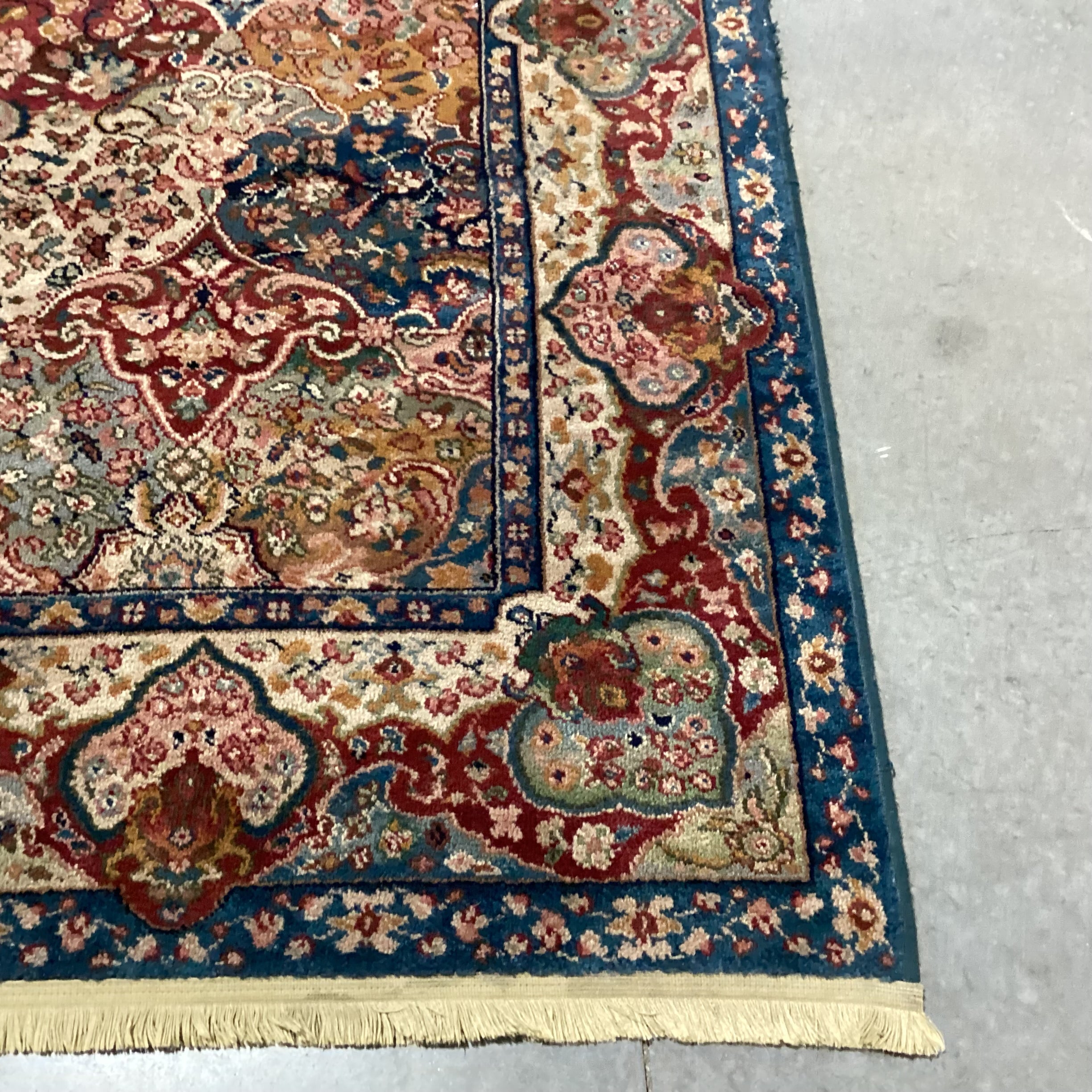 Karastan Samovar Teawash Tan Red Blue Green Wool Rug 5'9"x 9'