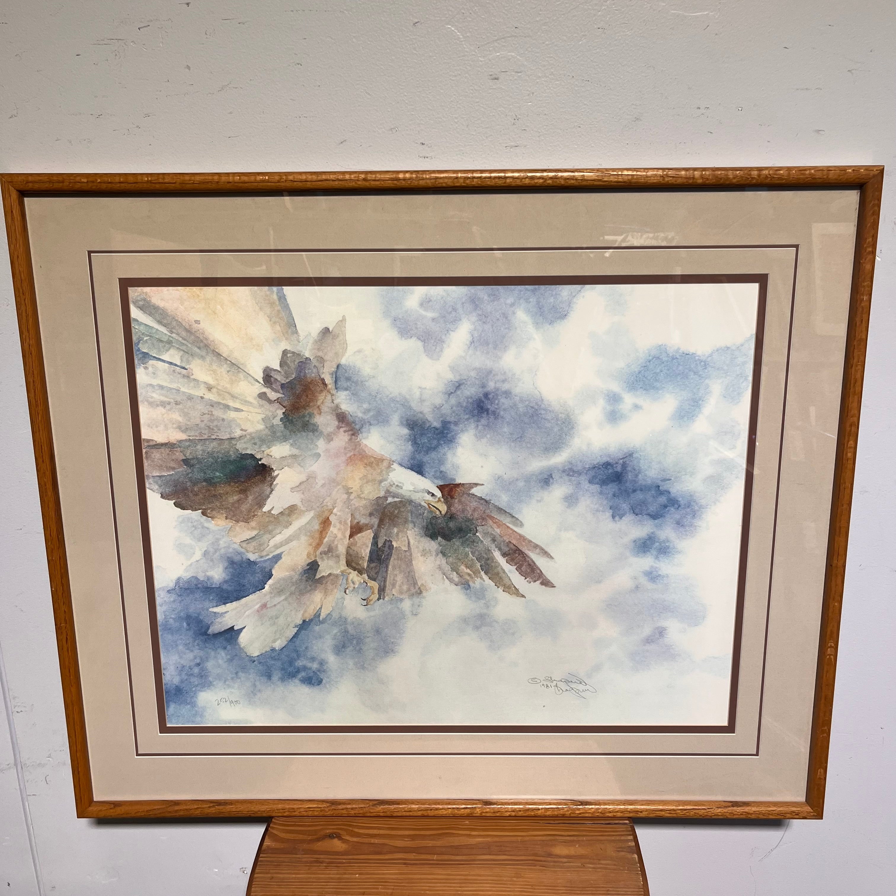 H Lee Shapiro "Eagle's Flight" Ltd. Ed. Signed Lithograph Wall Decor; 36"x 30"