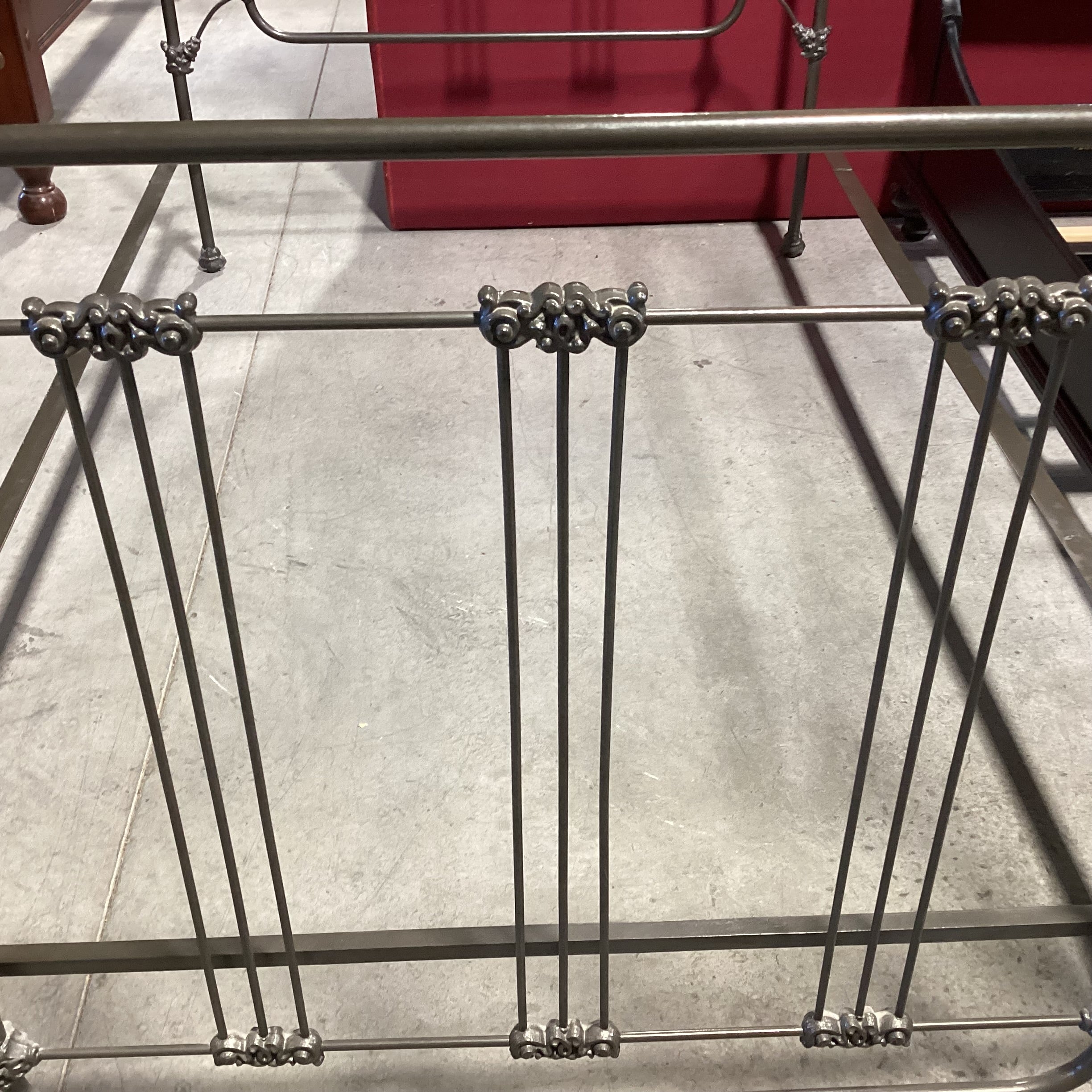 FULL Vintage Finished Cast Iron Bed Set 55"x 85"x 86"