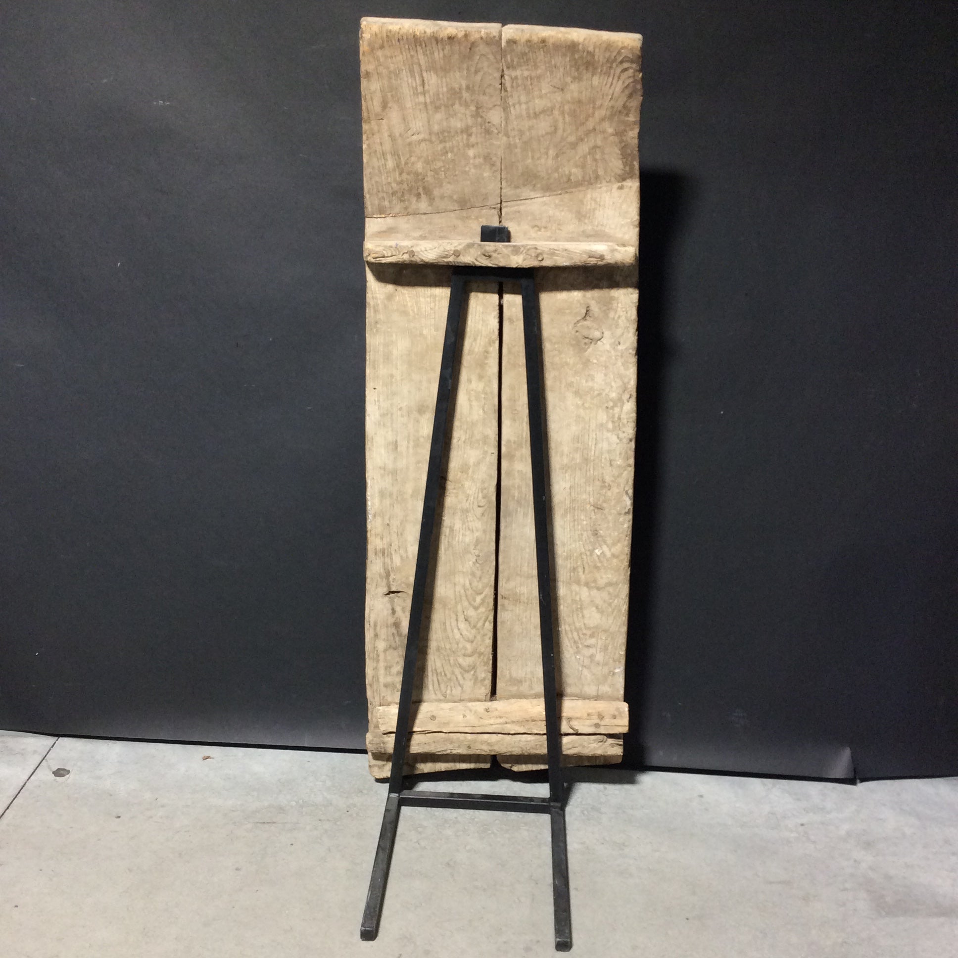 Antique 19th Century Flax Seed Thresher With Custom Metal Stand (S&SB) 23" W x 24" D x 64" H