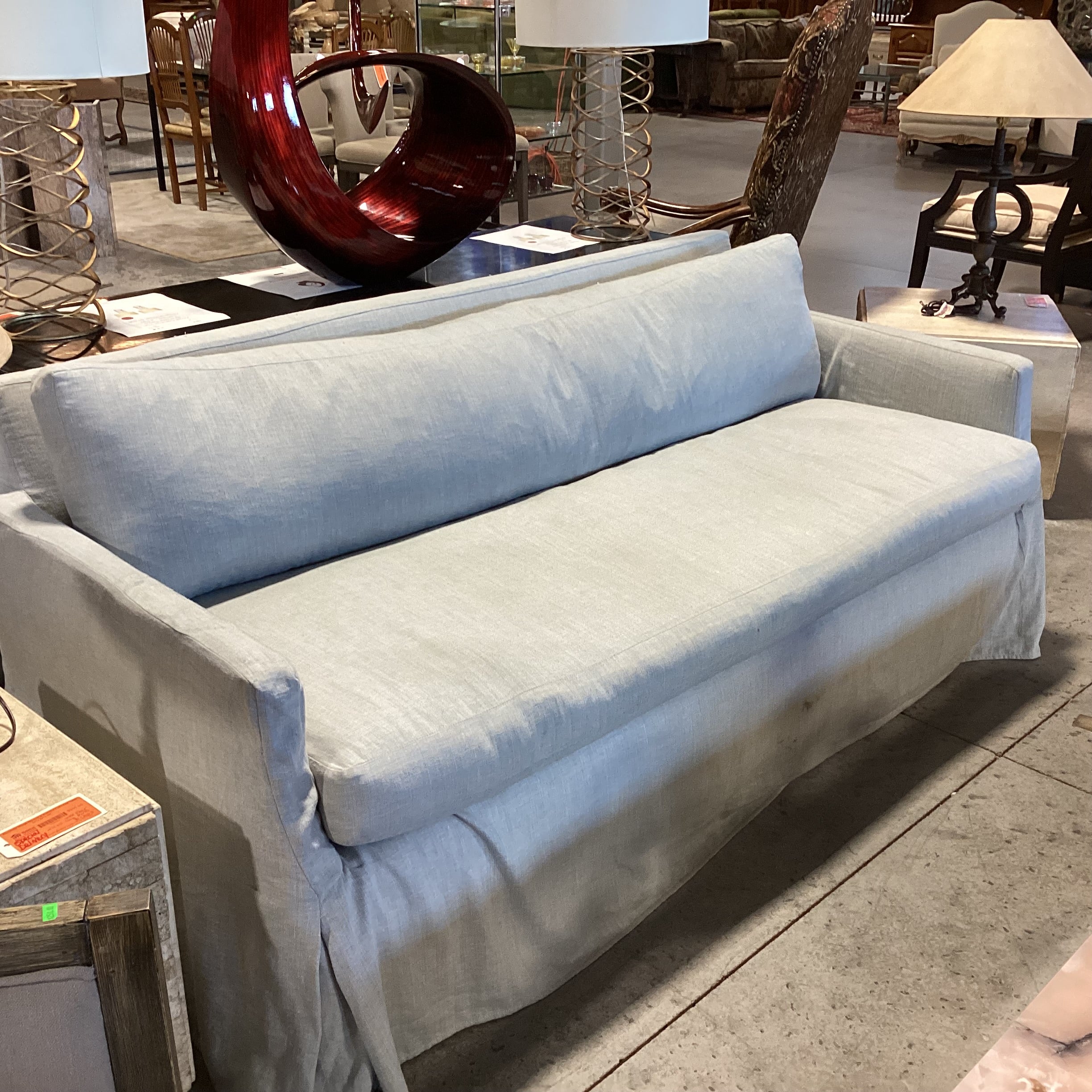 Giannetti Furnishings GH Nick Slipcovered Down Mix Sofa 79"x 36"x 32"