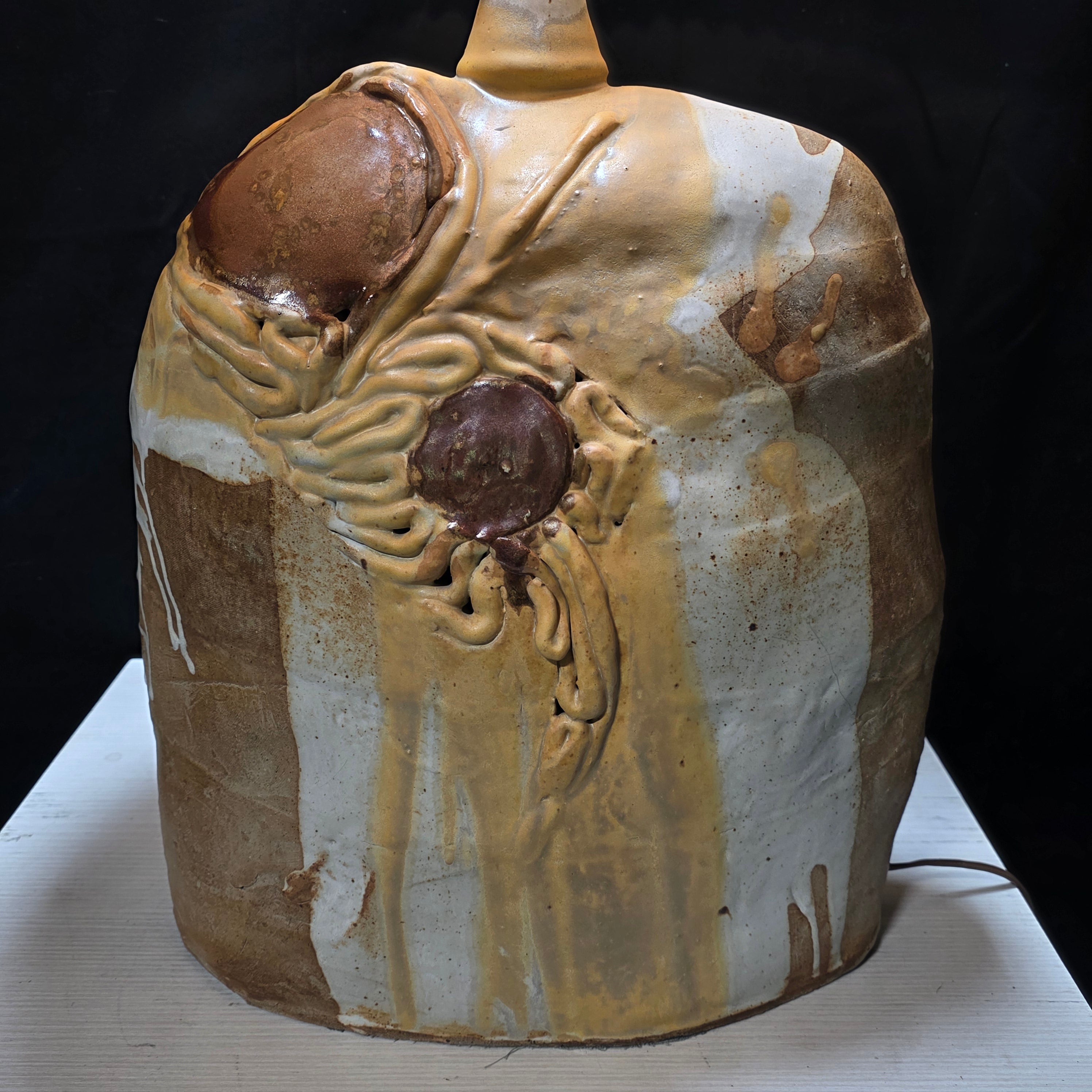 Unique Abstract Pottery Table Lamp 22" D x 28"