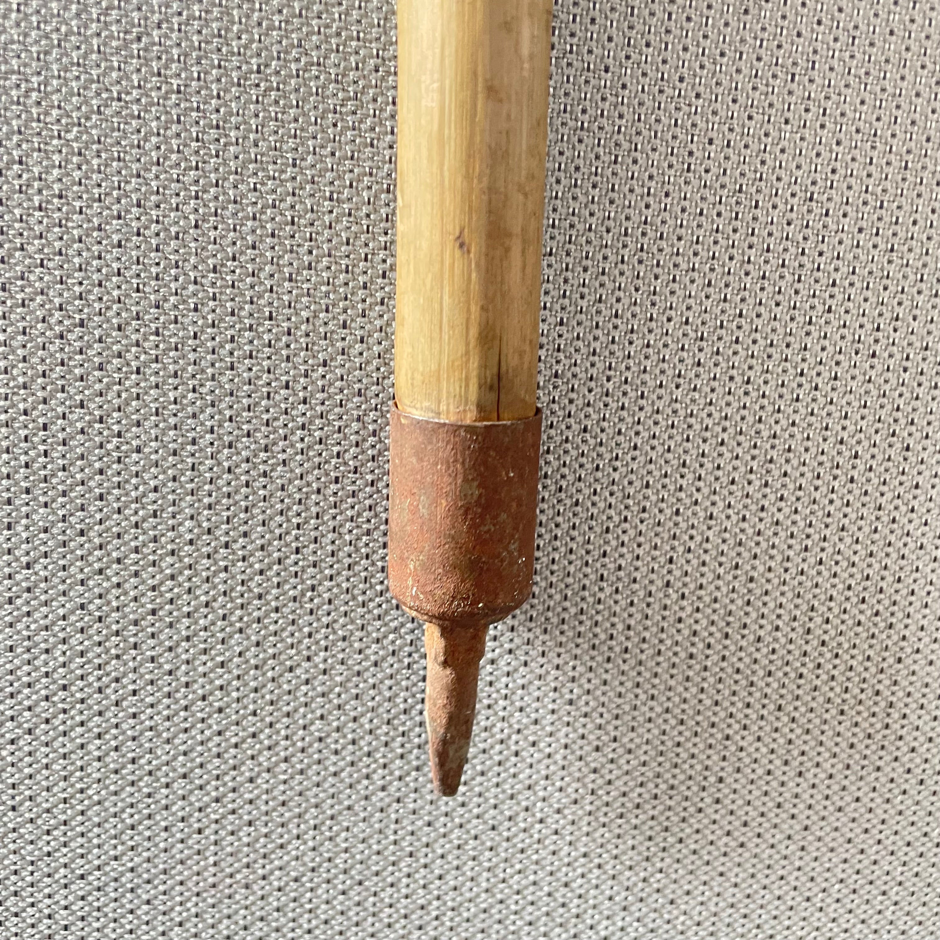 Antique German Wooden Hiking Cane with 6 Badges, 35"
