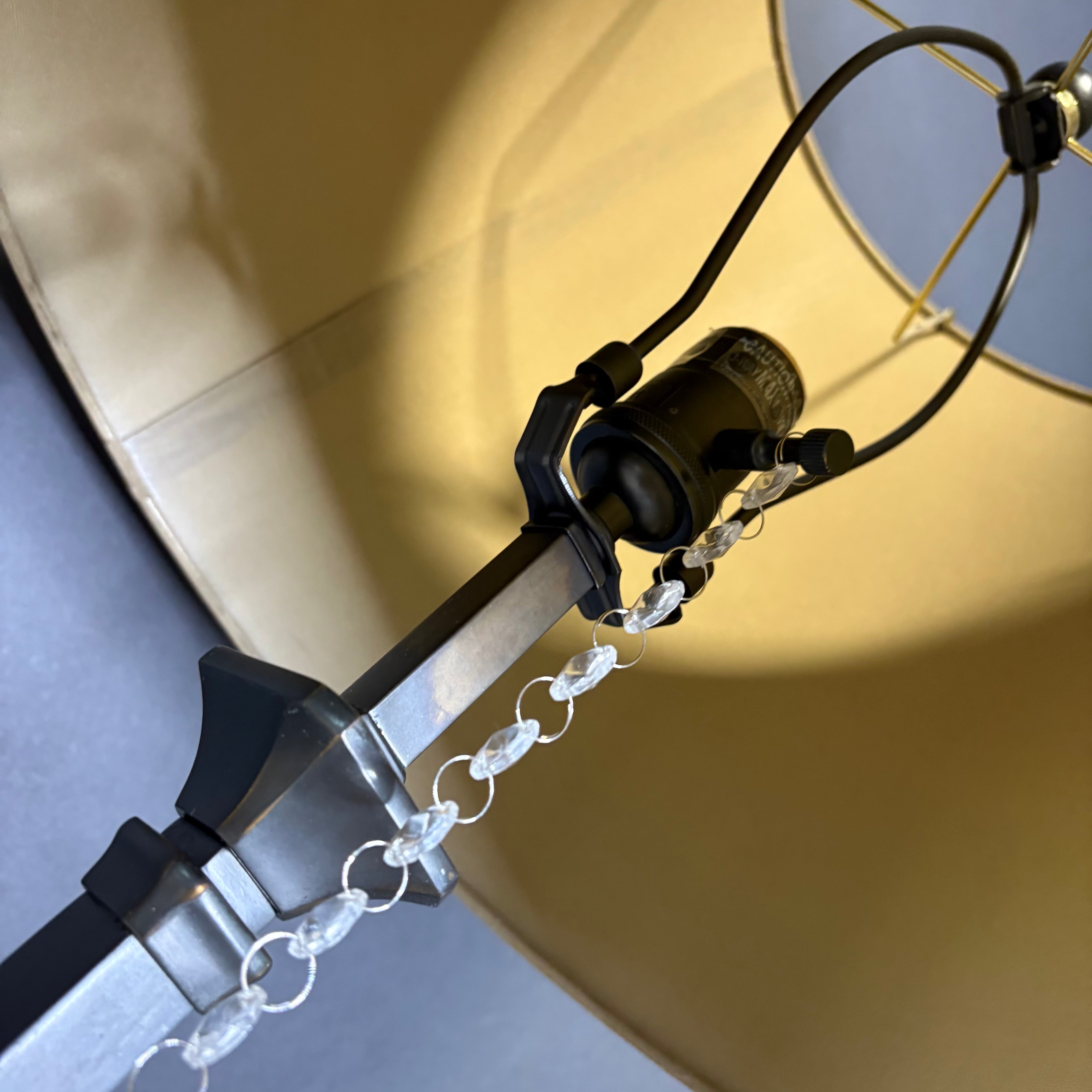 Restoration Bronze Metal and Crystal Accents with Shade Floor Lamp 15” Diameter @ Shade x 62”