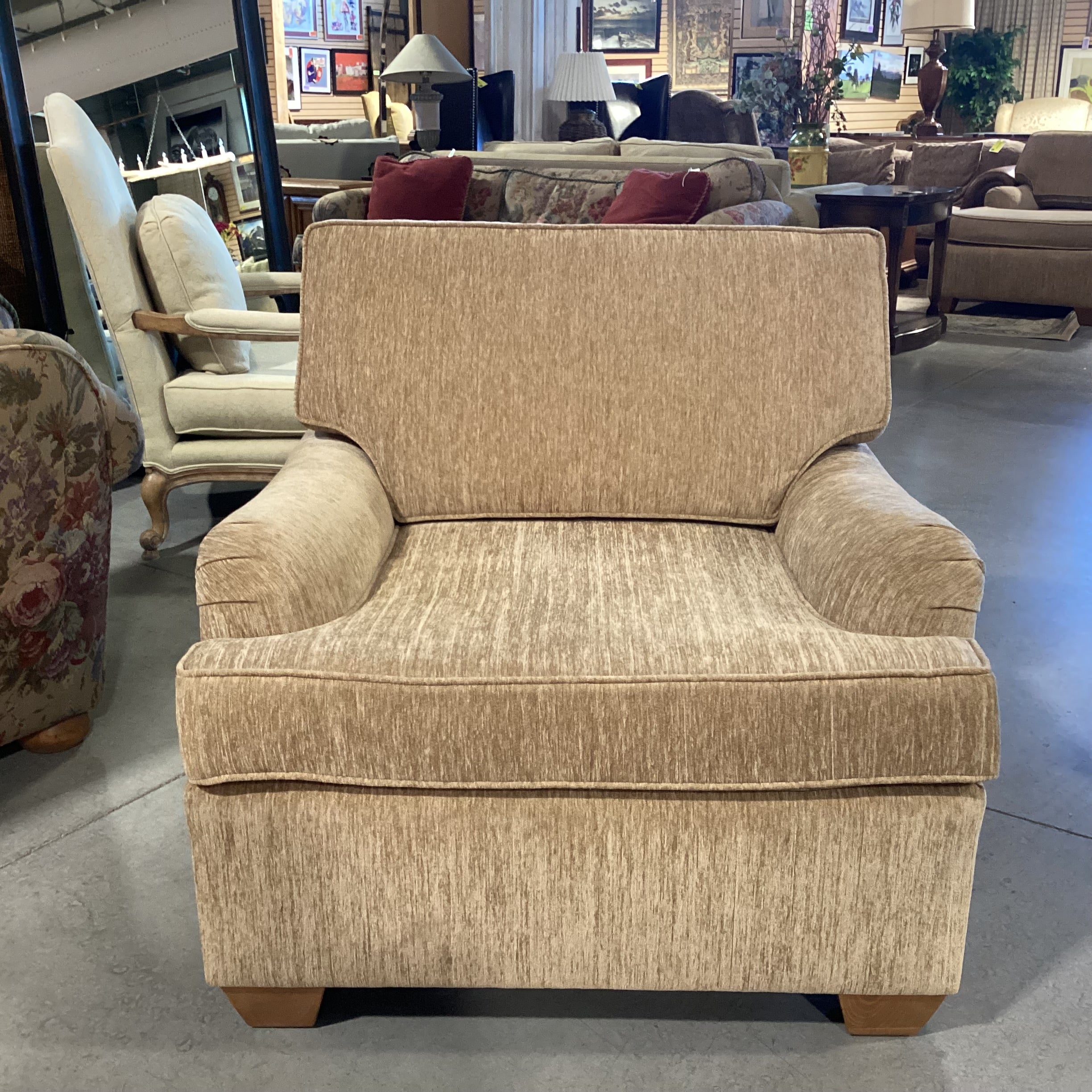 Tan Texture Woven Chenille Chair 36"x 36"x 30"