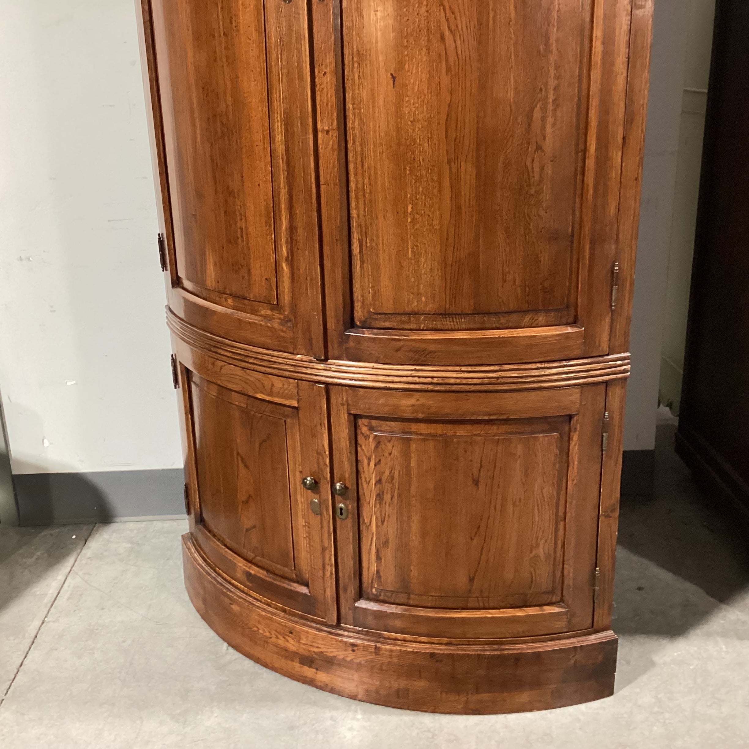 Lillian August Carved Wood with Shelves 4 Door Corner Display Armoire 42"x 30"x 91"