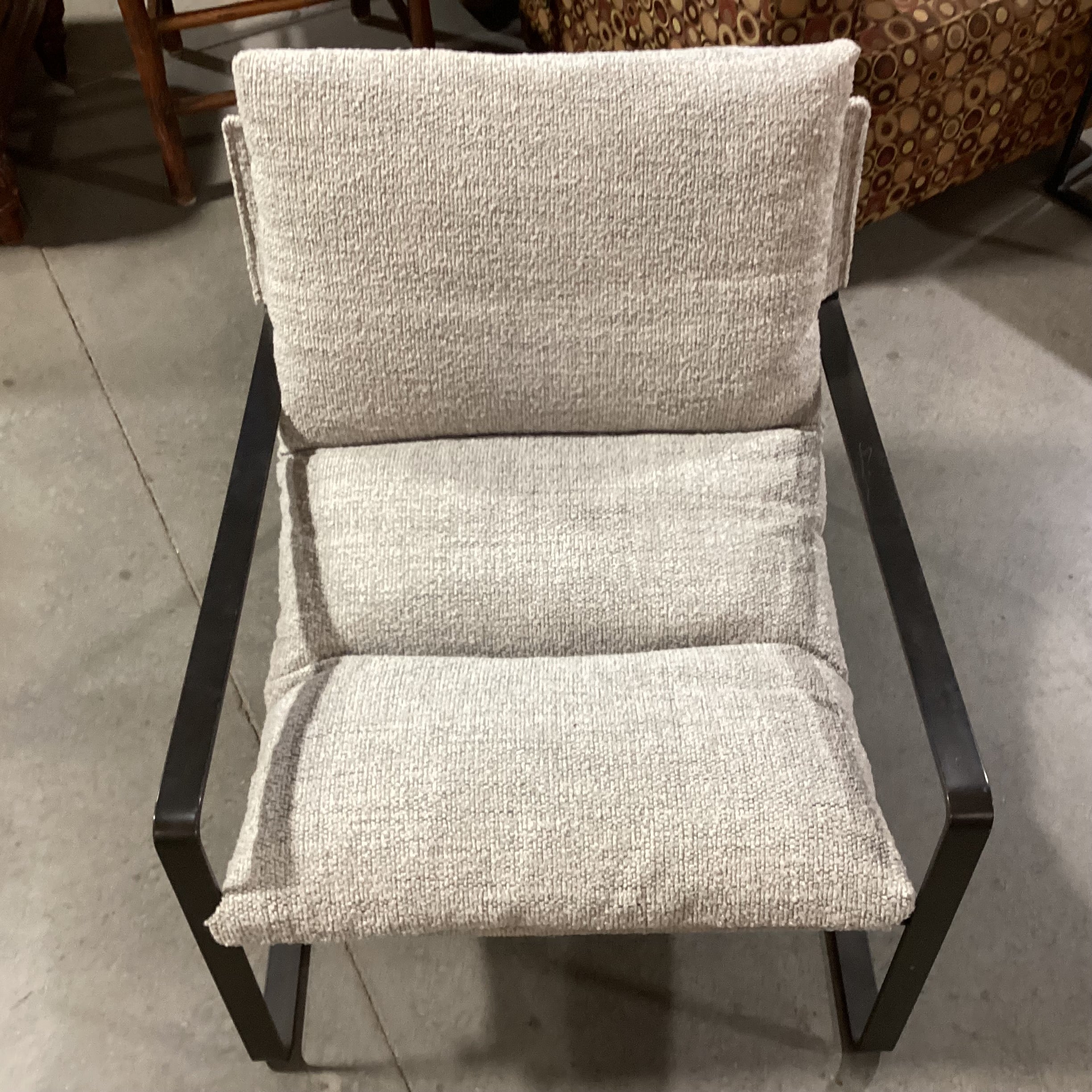 Four Hands Emmett Grey Boucle and Iron Sling Chair 29"x 32"x 28"