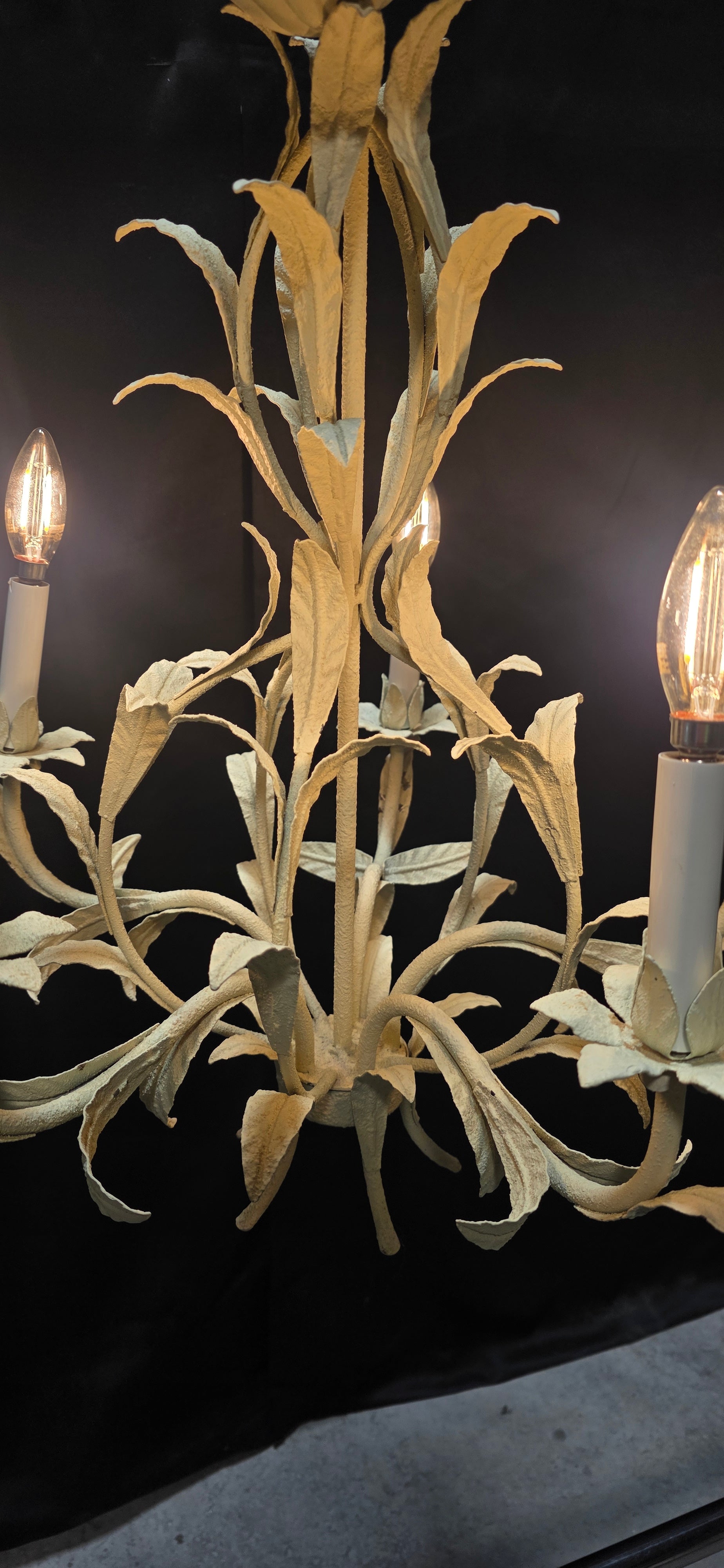 Italian Tole Chandelier Five Lights 21"x22"