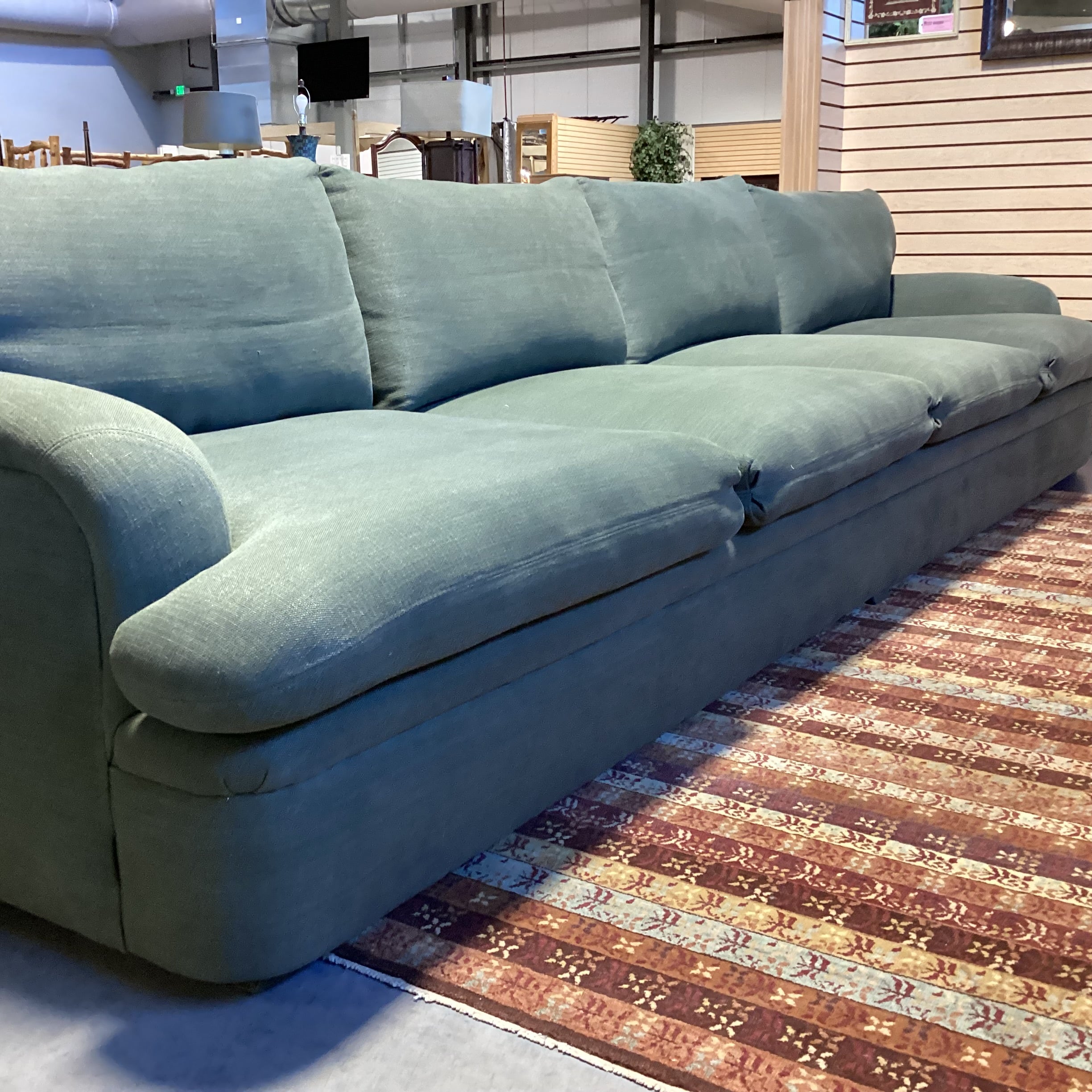 Custom Sage Belgian Linen & Down Sofa 150"x 41"x 31"