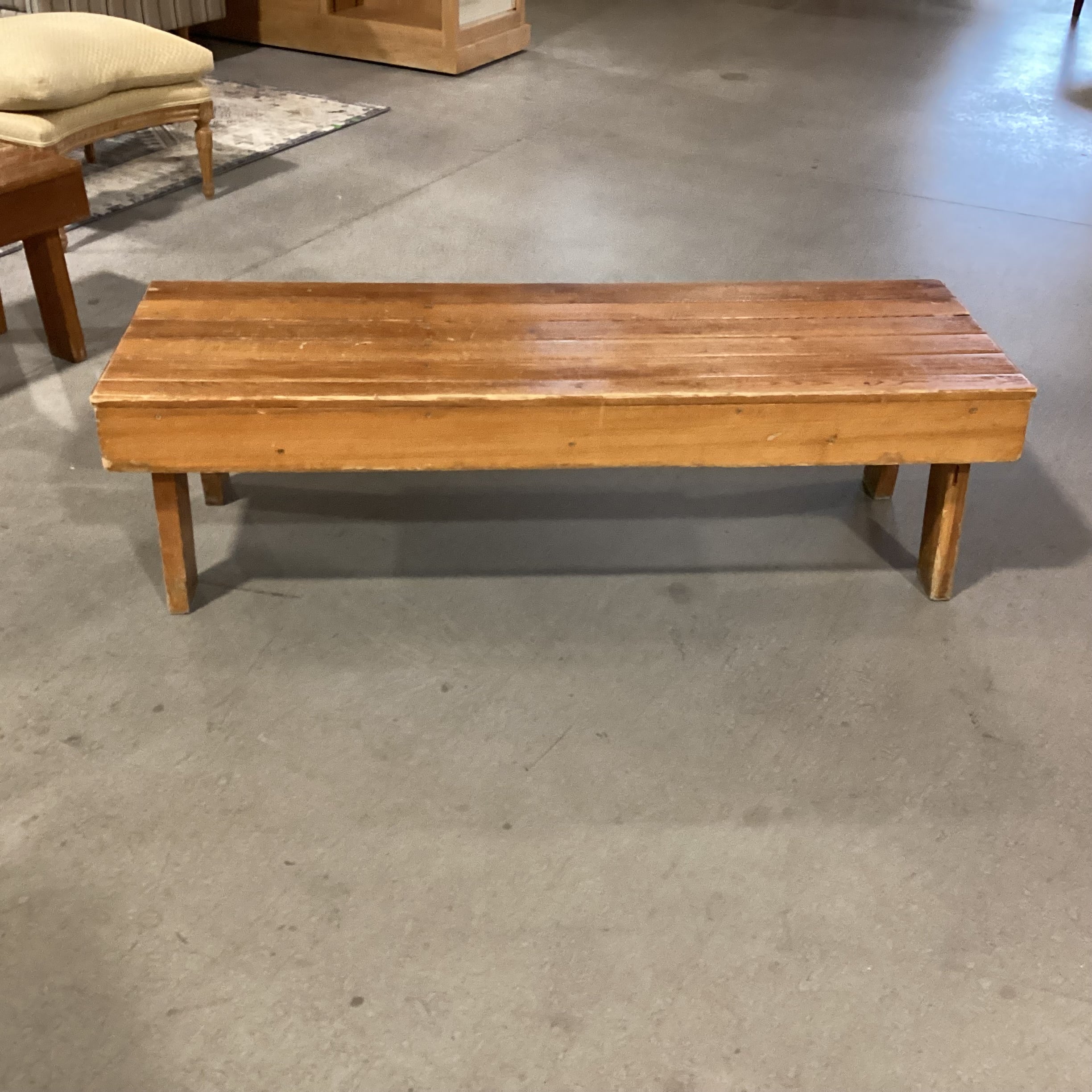 Vintage Hand Crafted Plank Bench Coffee Table 57"x 19"x 16"