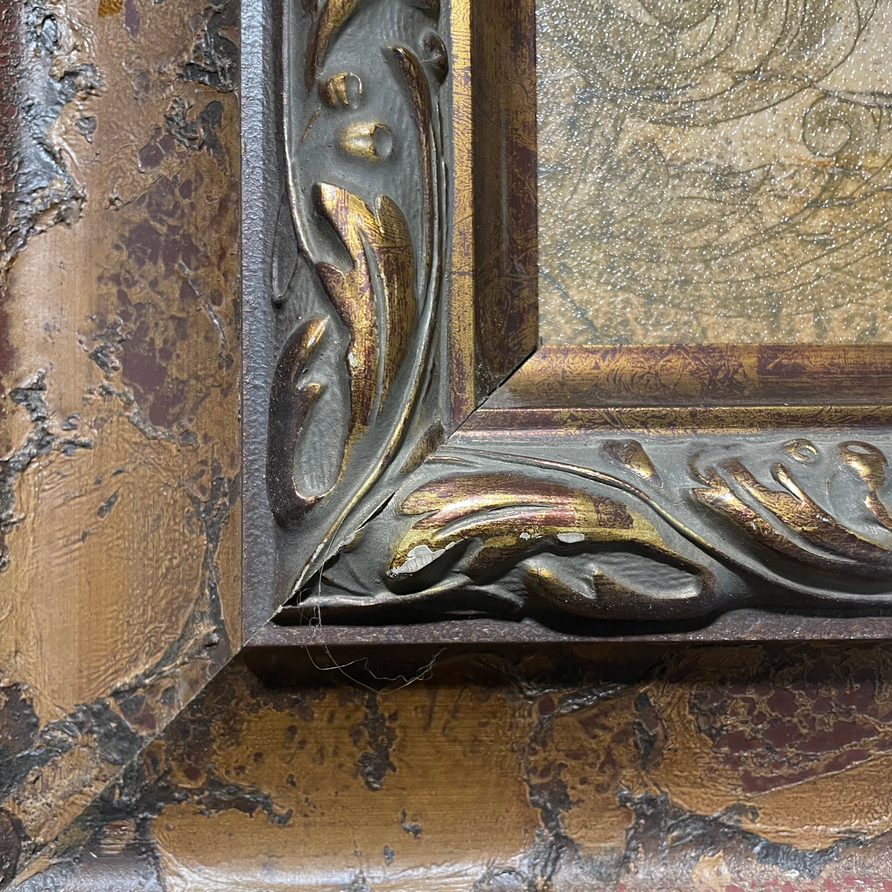 John Douglas "Eden XII" Giclee Print In Ornate Matting And Frame 34" x 34"