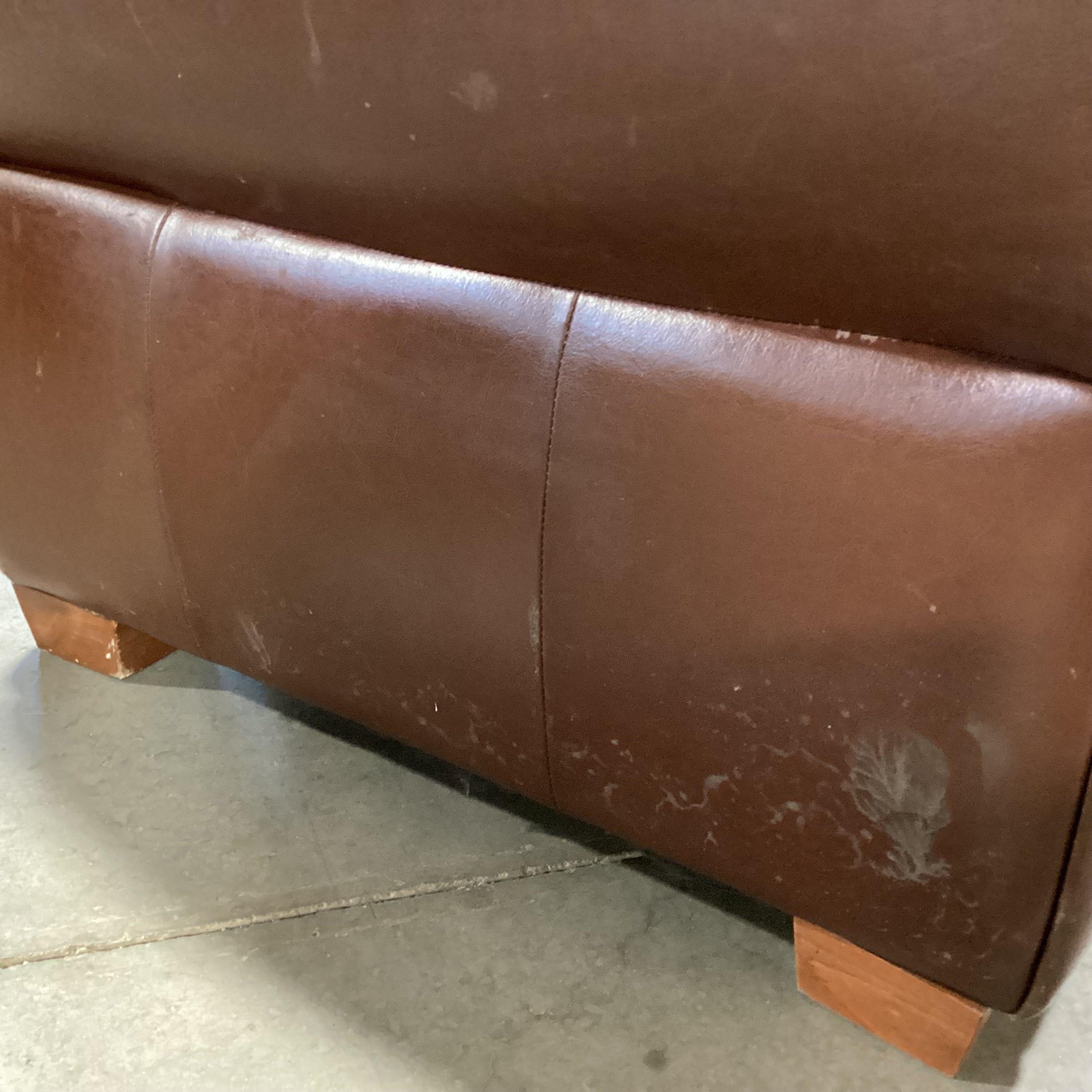 Calia Brown Leather Chair 40"x 34"x 36"