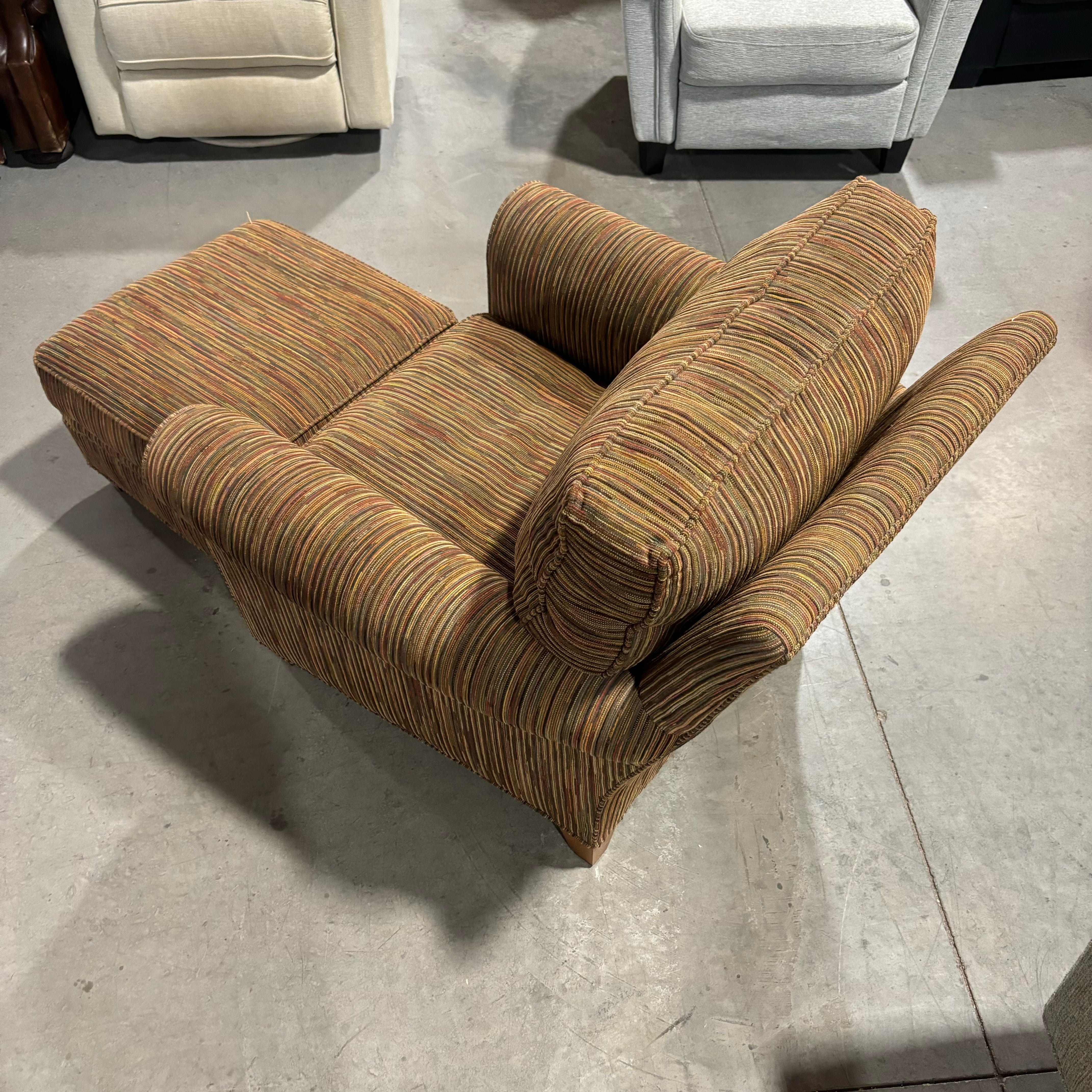Home Gear Brown Multi Woven with Ottoman Chair 38"x 39"x 31"