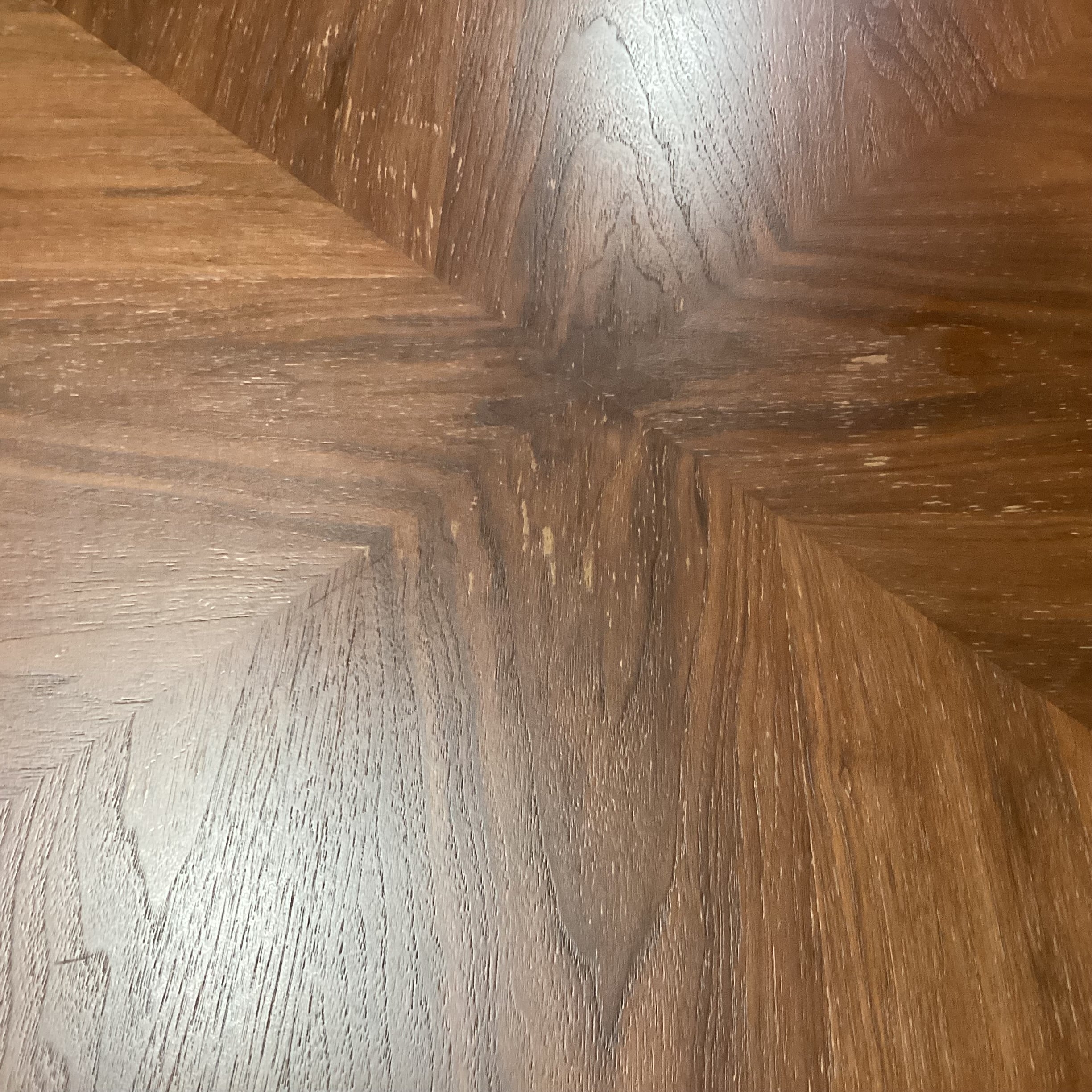 Crate & Barrel Tate Mid Century Style Walnut Finish Round Dining Table 60" Diameter x 30"