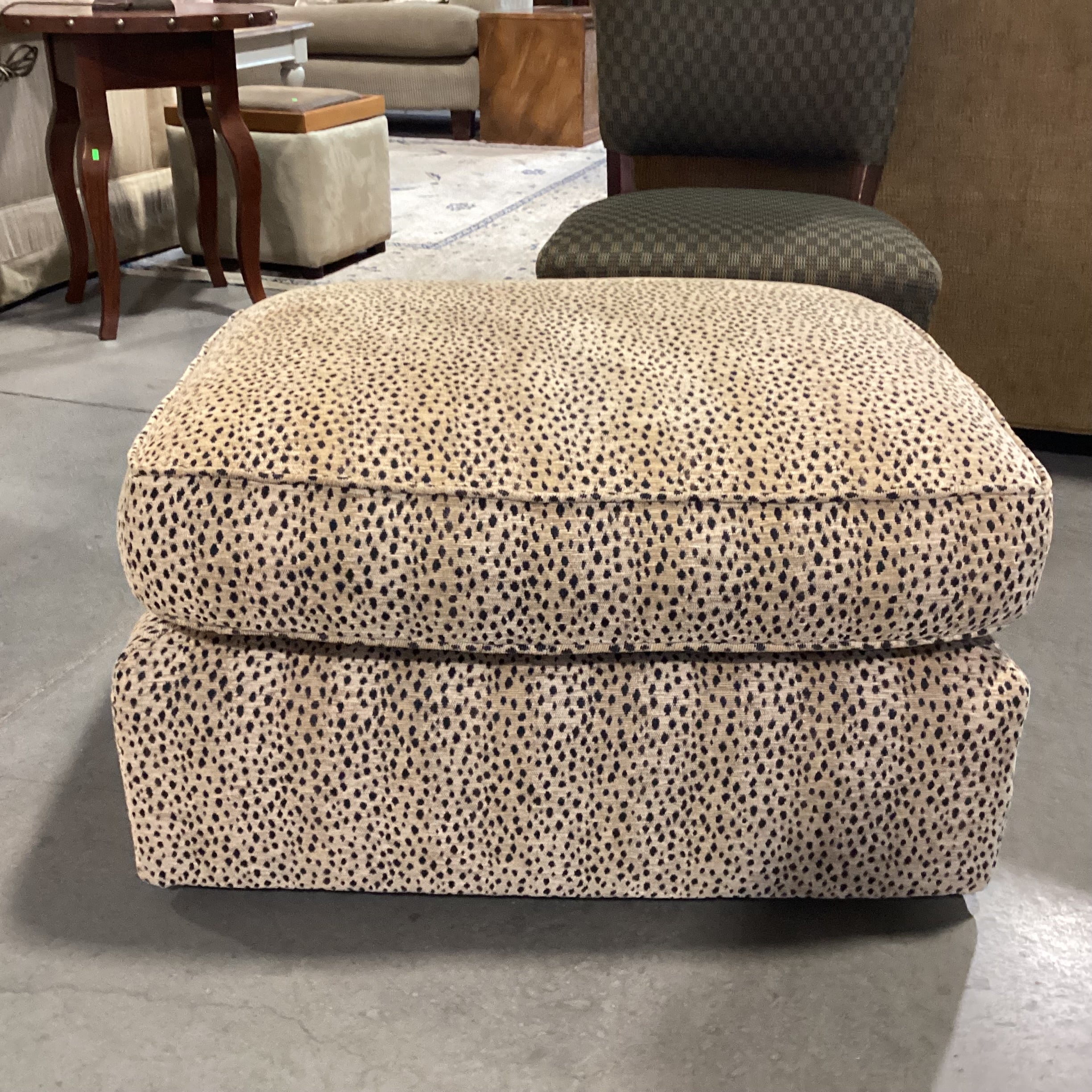 Custom Cheetah Print with Casters Ottoman 31"x 26" 17"