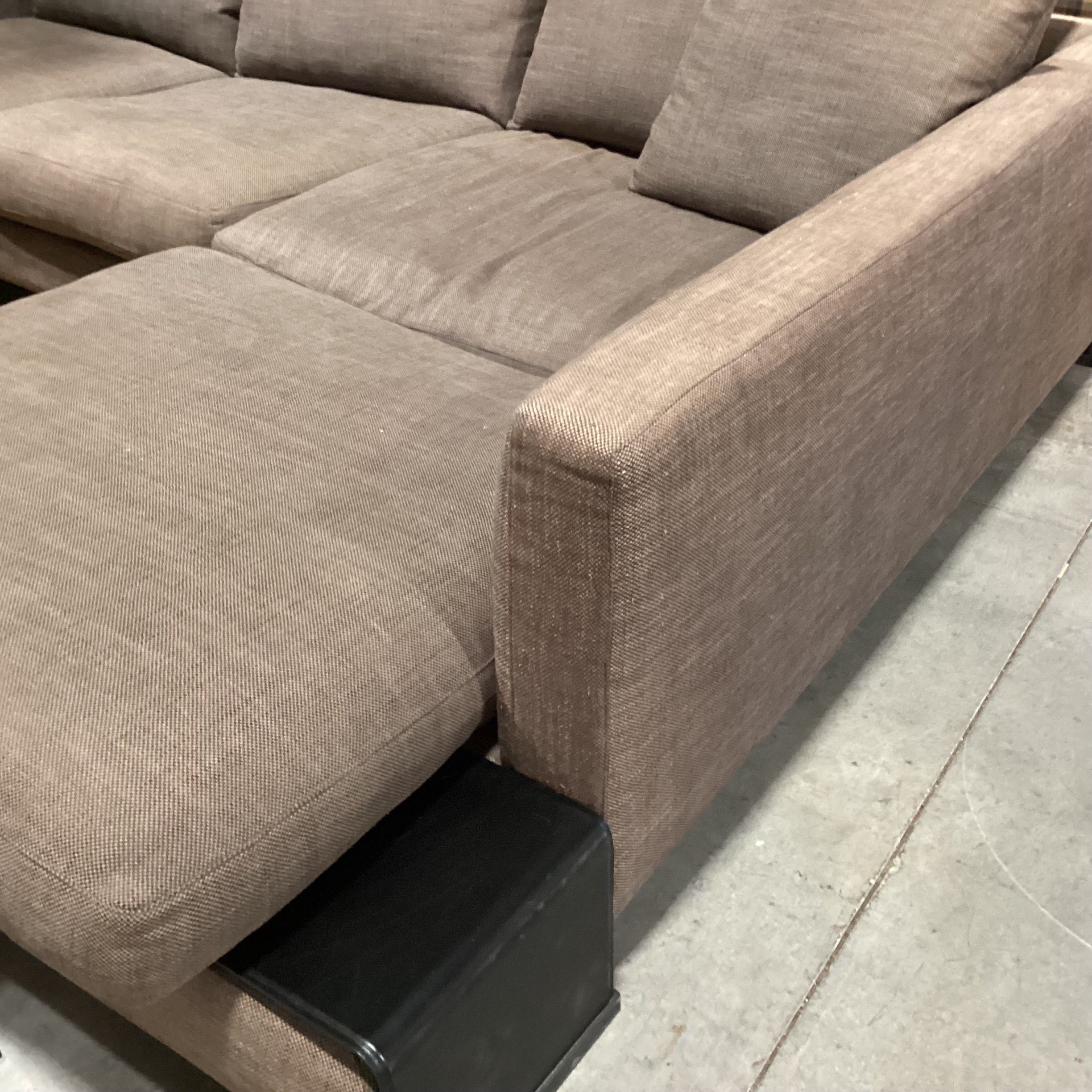 Camerich Brown Linen Down Mix Modern 2 Piece Sectional 113"x 89"x 44"x 25"