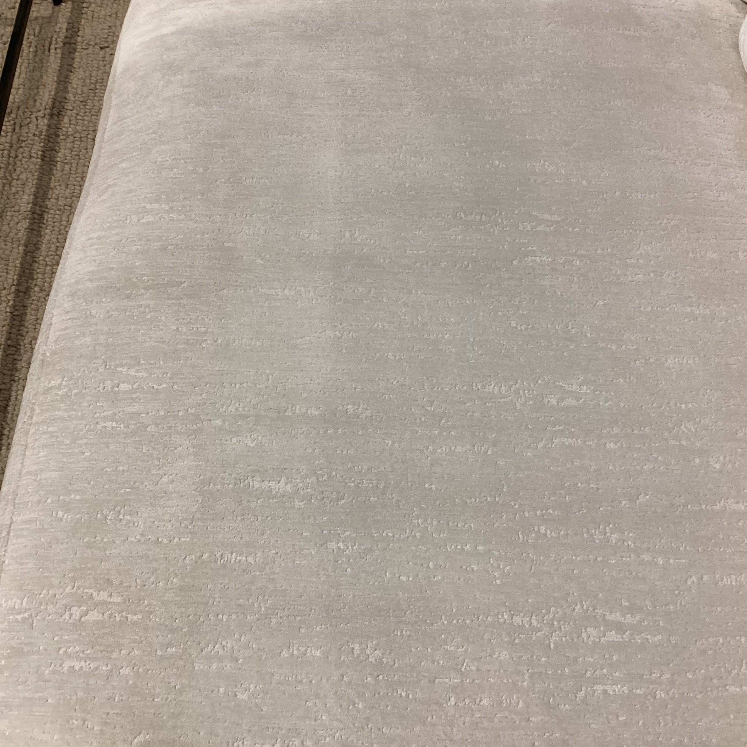 Custom Ivory Raised Texture Velvet Down Mix 3 Piece Sectional 146"x 134"x 45"x 29"