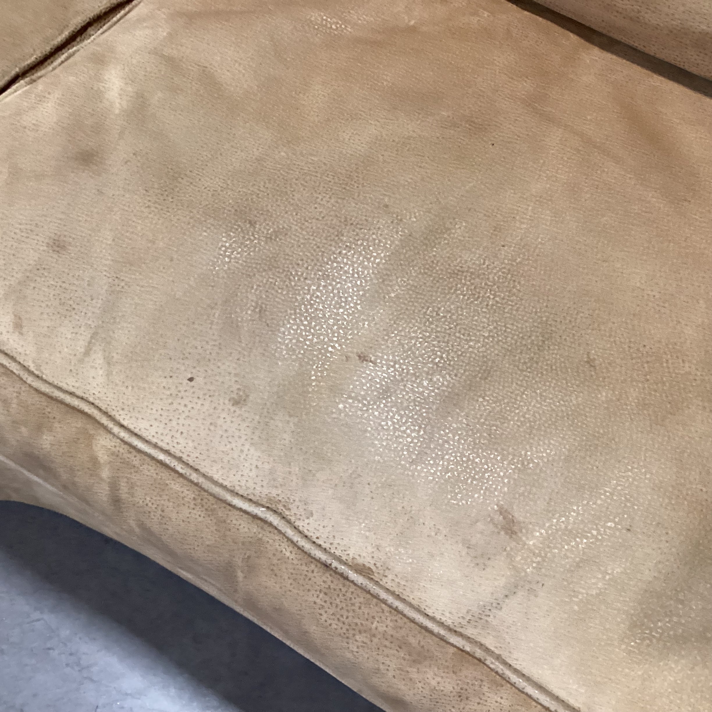 Golden Tan Leather Roll Arm Nailhead Sofa 86"x 40"x 32"
