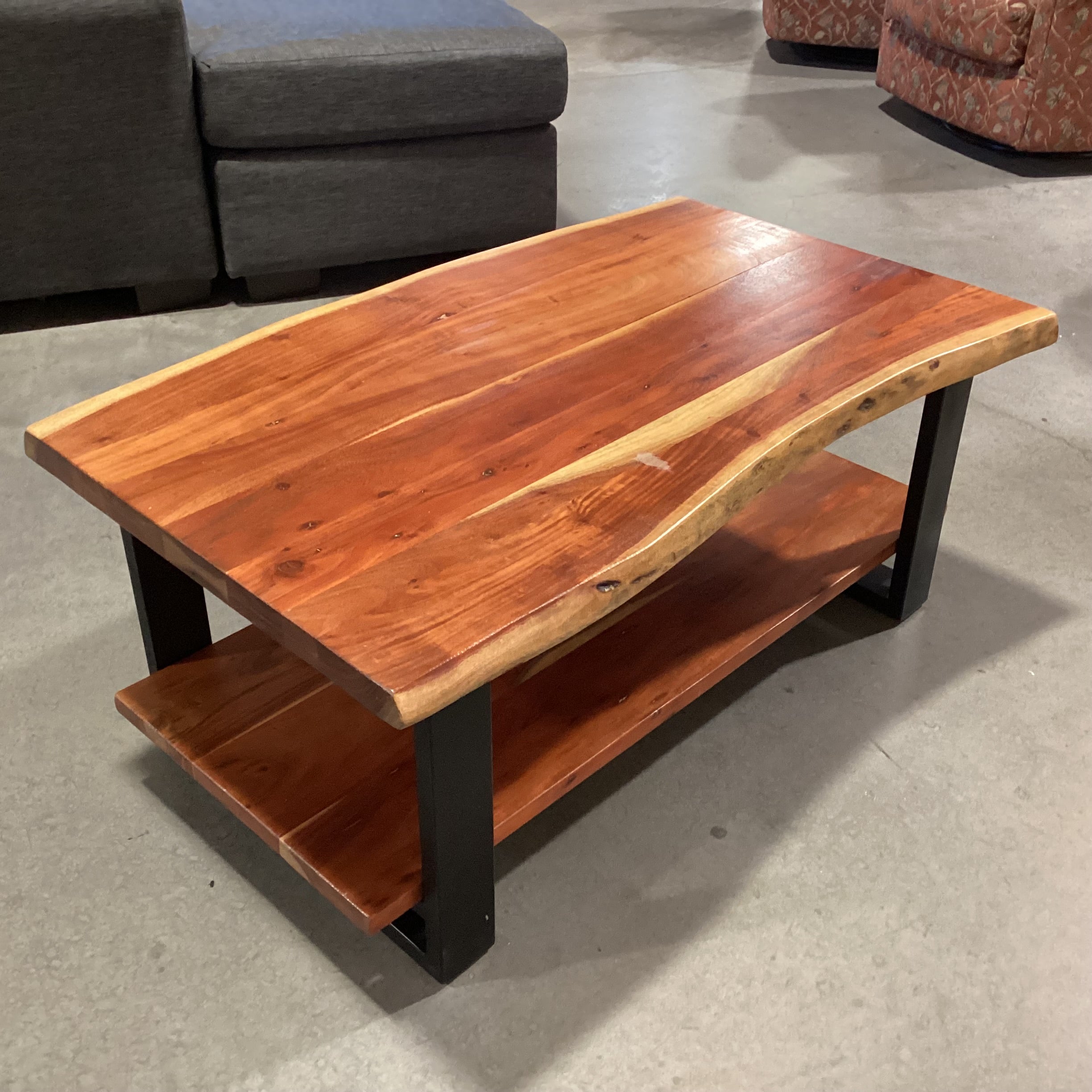 Mountain Modern Acacia Slab & Metal Coffee Table 42"x 25"x 18"