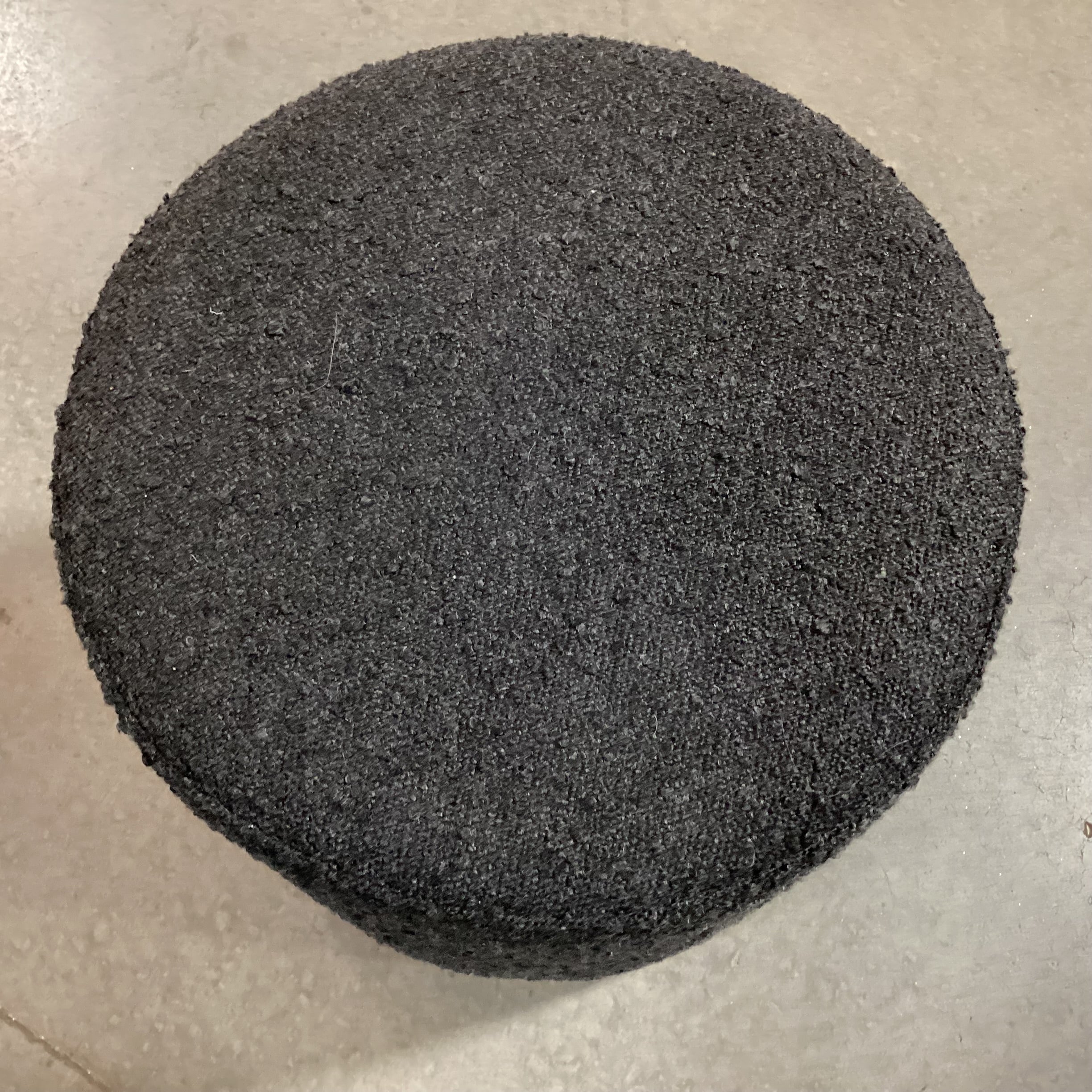 Rove Concepts Black Chatou Boucle Stool Ottoman 16" Diameter x 18"