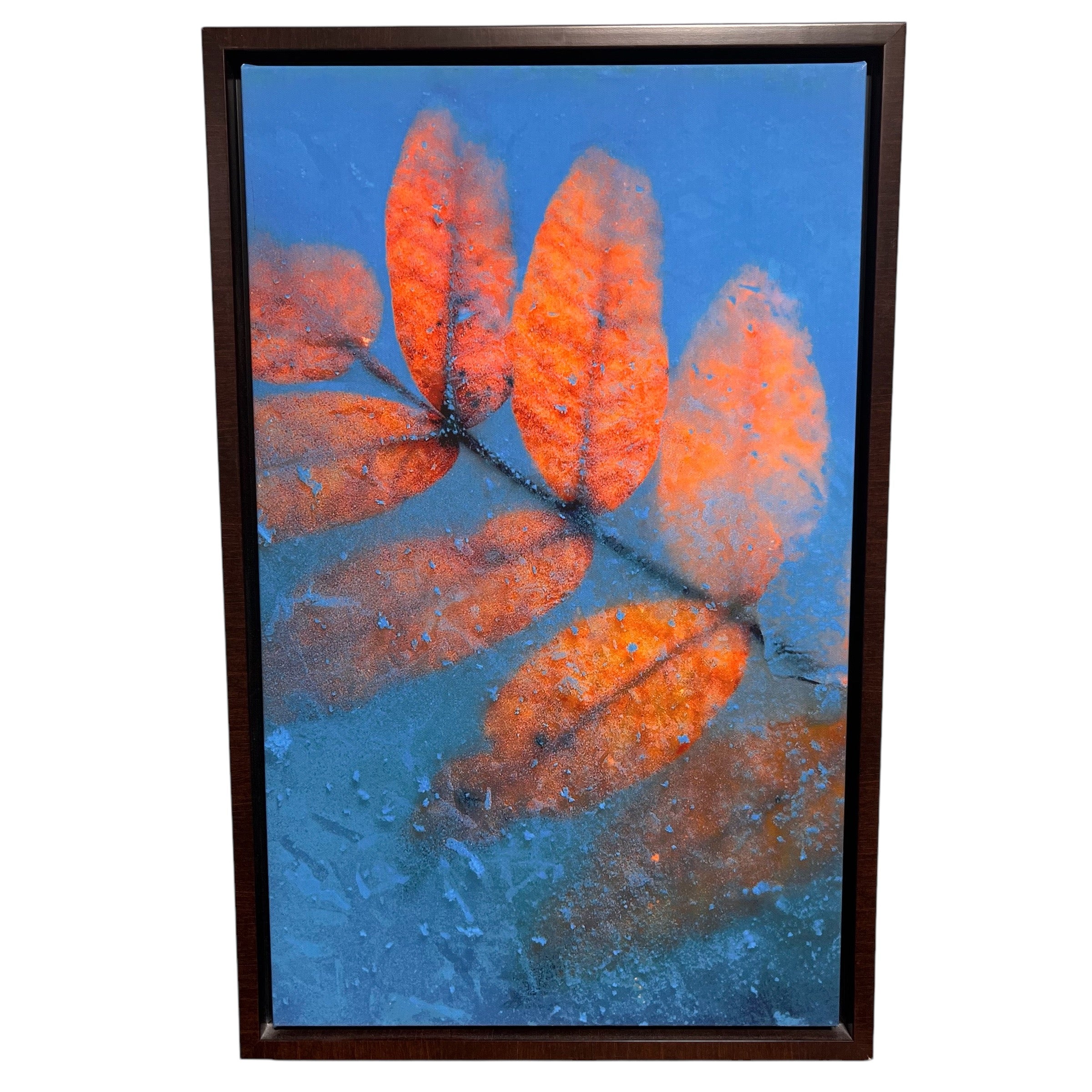 Autumn Leaf Photograph Print on Framed Canvas Wall Decor; 18"x 28"x 2"