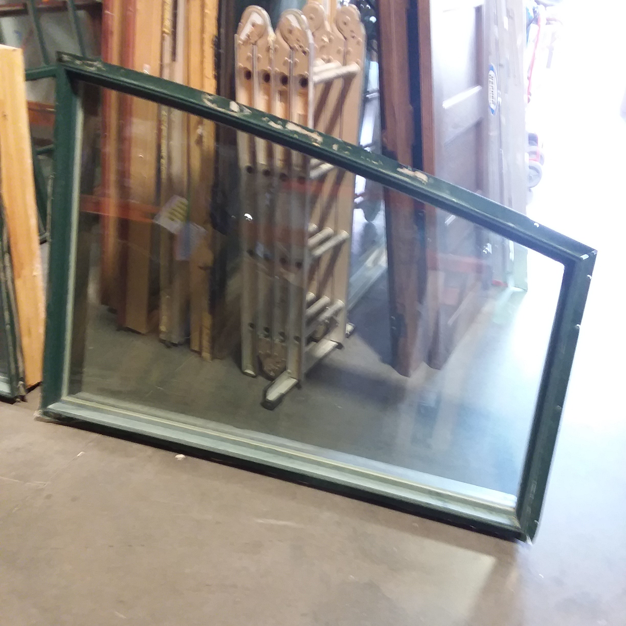 Set of 3 Green Metal Clad Arched Fixed Casement Windows