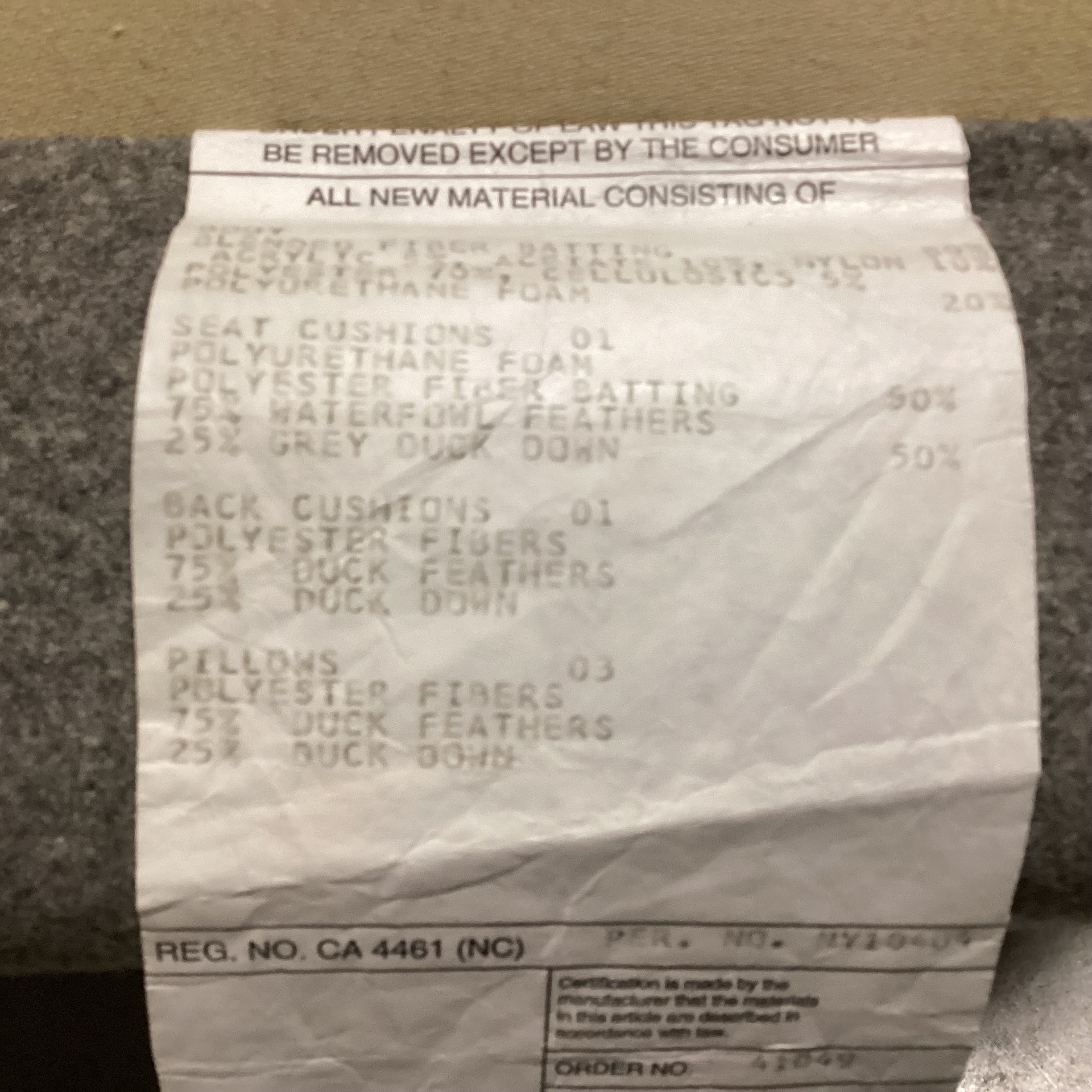 Ralph Lauren Grey Wool & Down Mix 3 Piece Sofa Sectional 110"x 44"x 29"