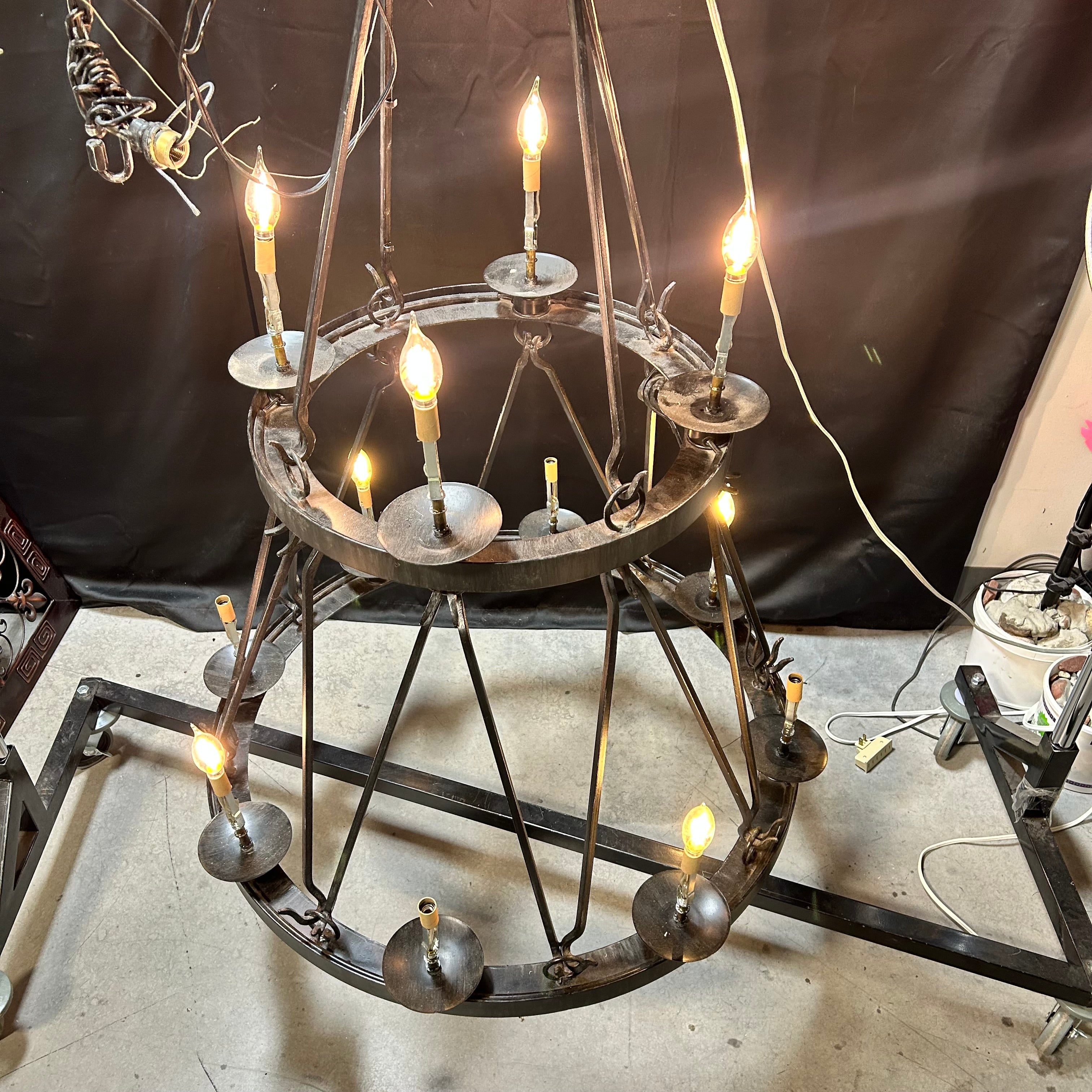 Haddington 12-Light Iron Empire Chandelier 36"x 57"
