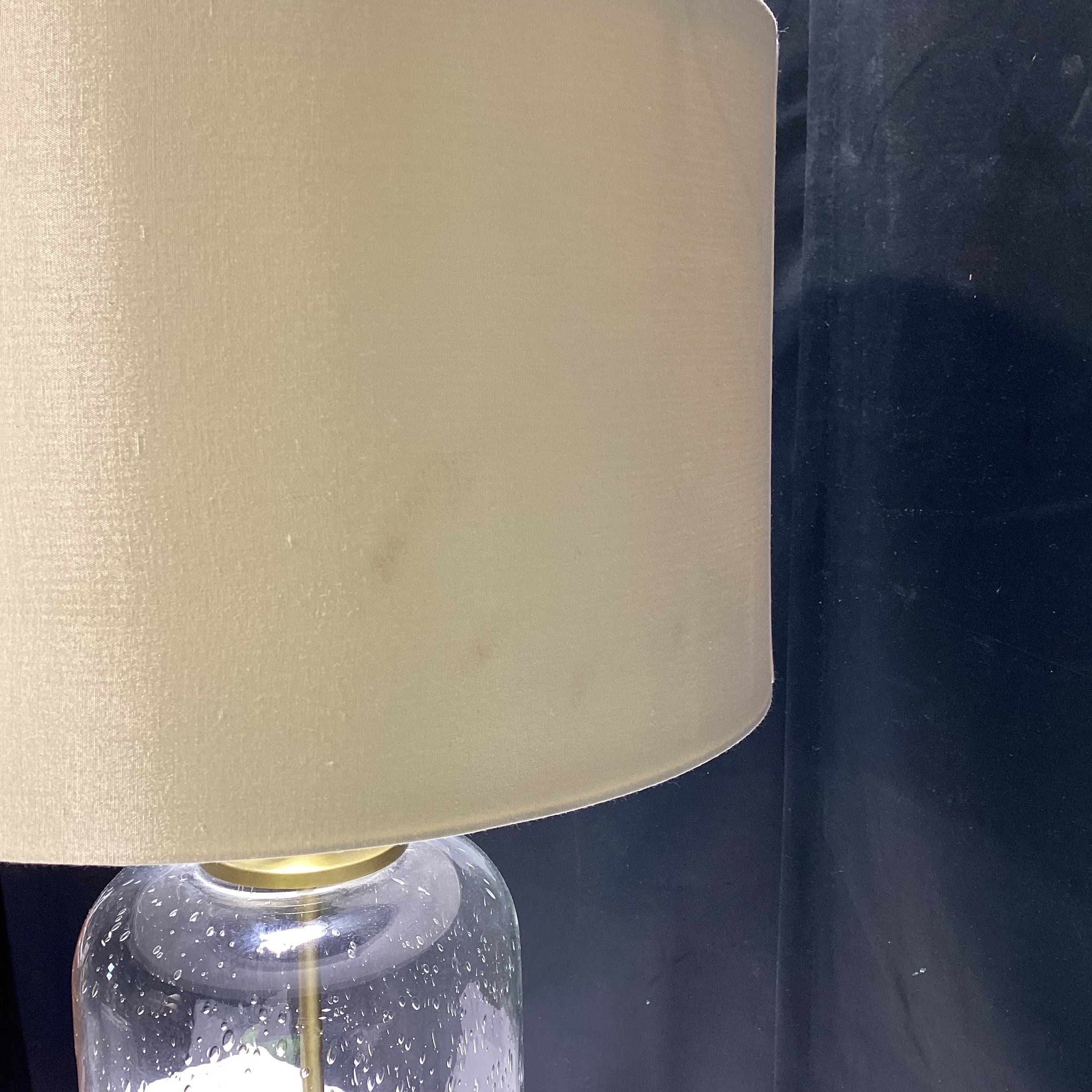 Bubble Glass Table Lamp With Shade (1) 13" x 29" x 7"